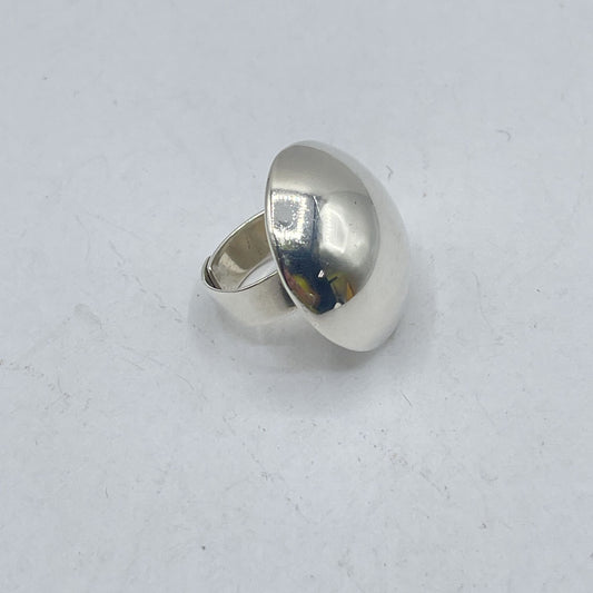Sterling Silver Domed Ring Adjustable M