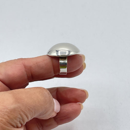 Sterling Silver Domed Ring Adjustable M