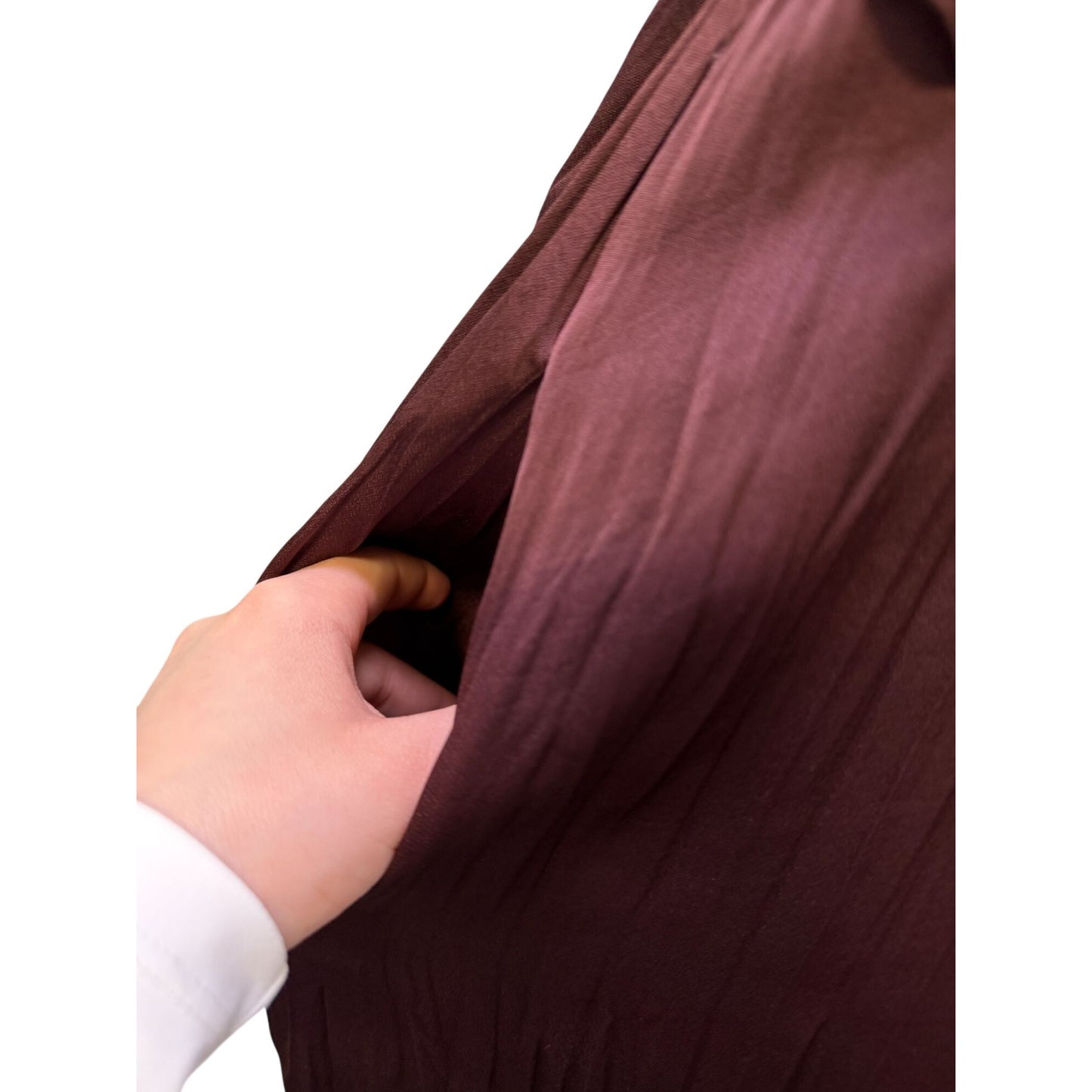 Vince Belted Wine Dress With Pleated Texture L