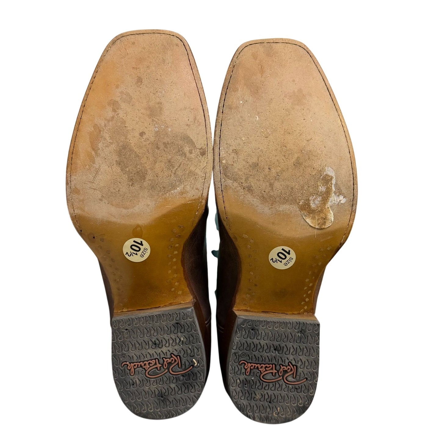 Rod Patrick Western Cowboy Boots Brown Leather & Turquoise Shaft Size 10.5