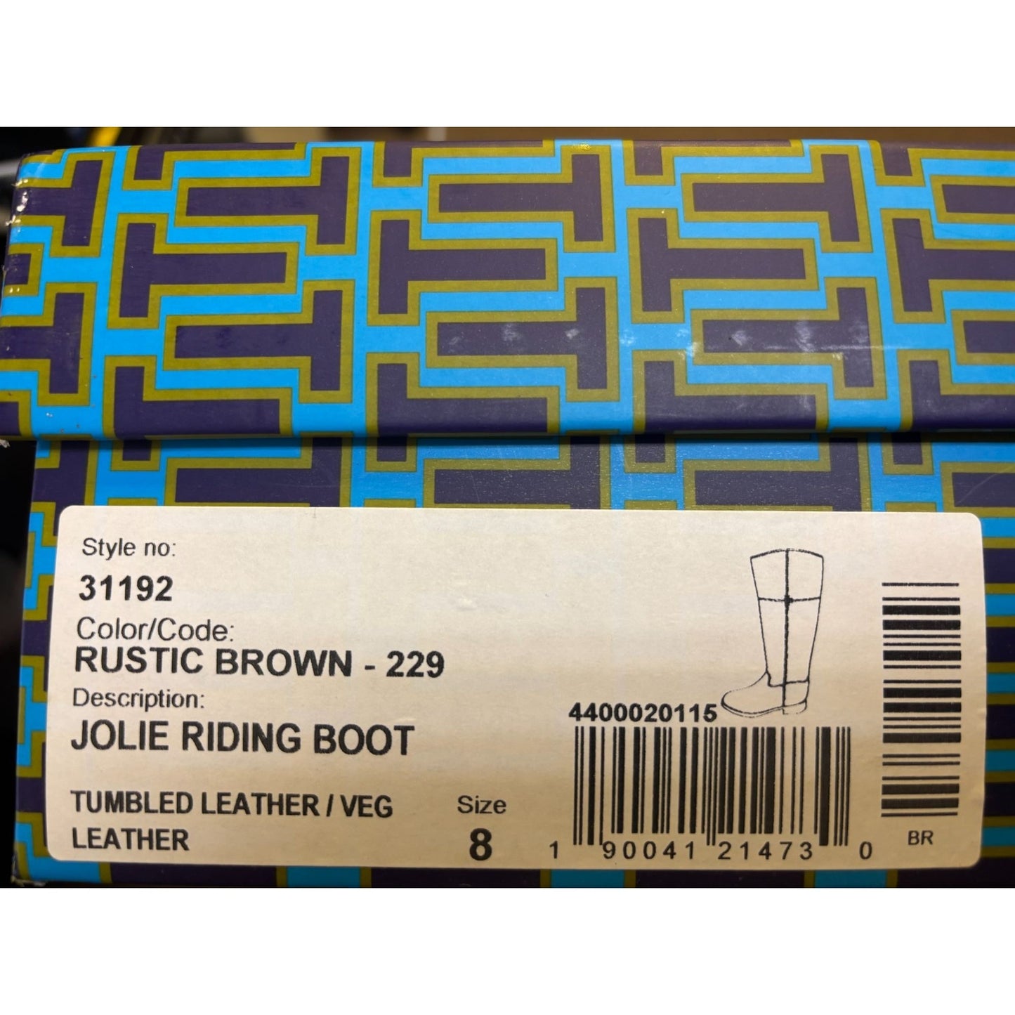 Tory Burch Brown Leather Riding Boots Size 8 With Gold Logo Detail