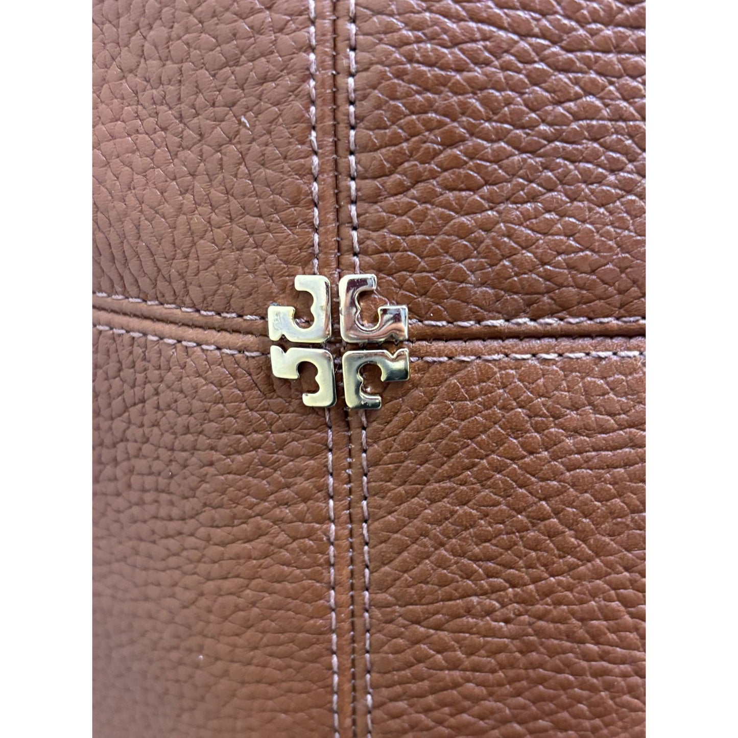 Tory Burch Brown Leather Riding Boots Size 8 With Gold Logo Detail