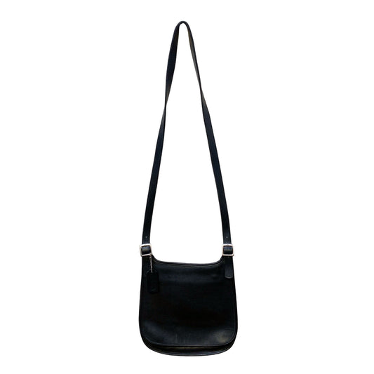 Coach Black Leather Shoulder Bag With Adjustable Strap