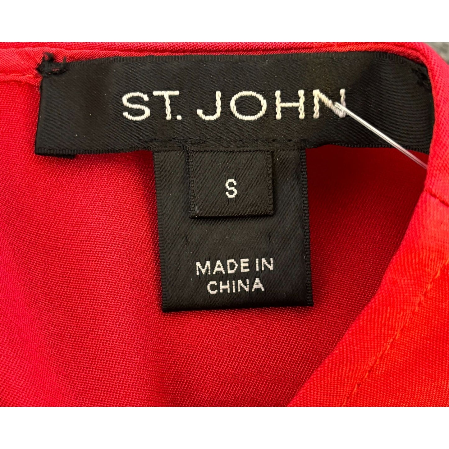 St. John Red Asymmetric Hem Blouse Size S