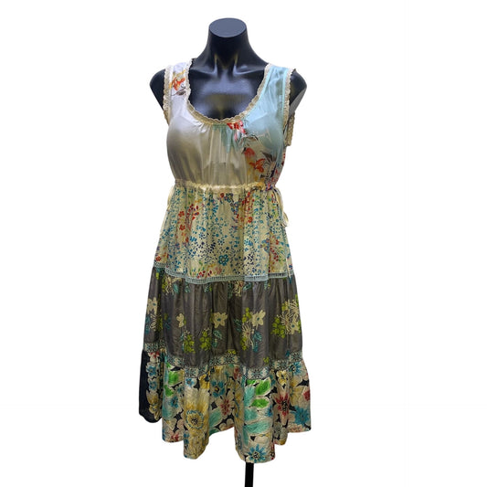 Johnny Was Floral Silk Dress XS