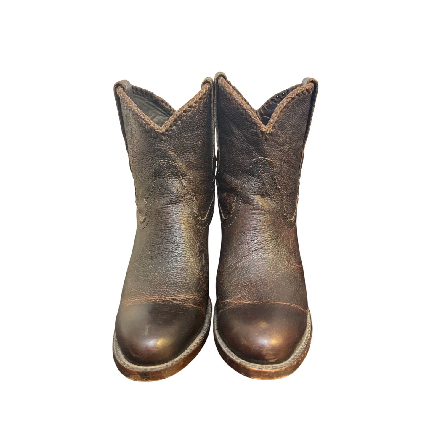 Lane Brown Leather Ankle Boots Size 6