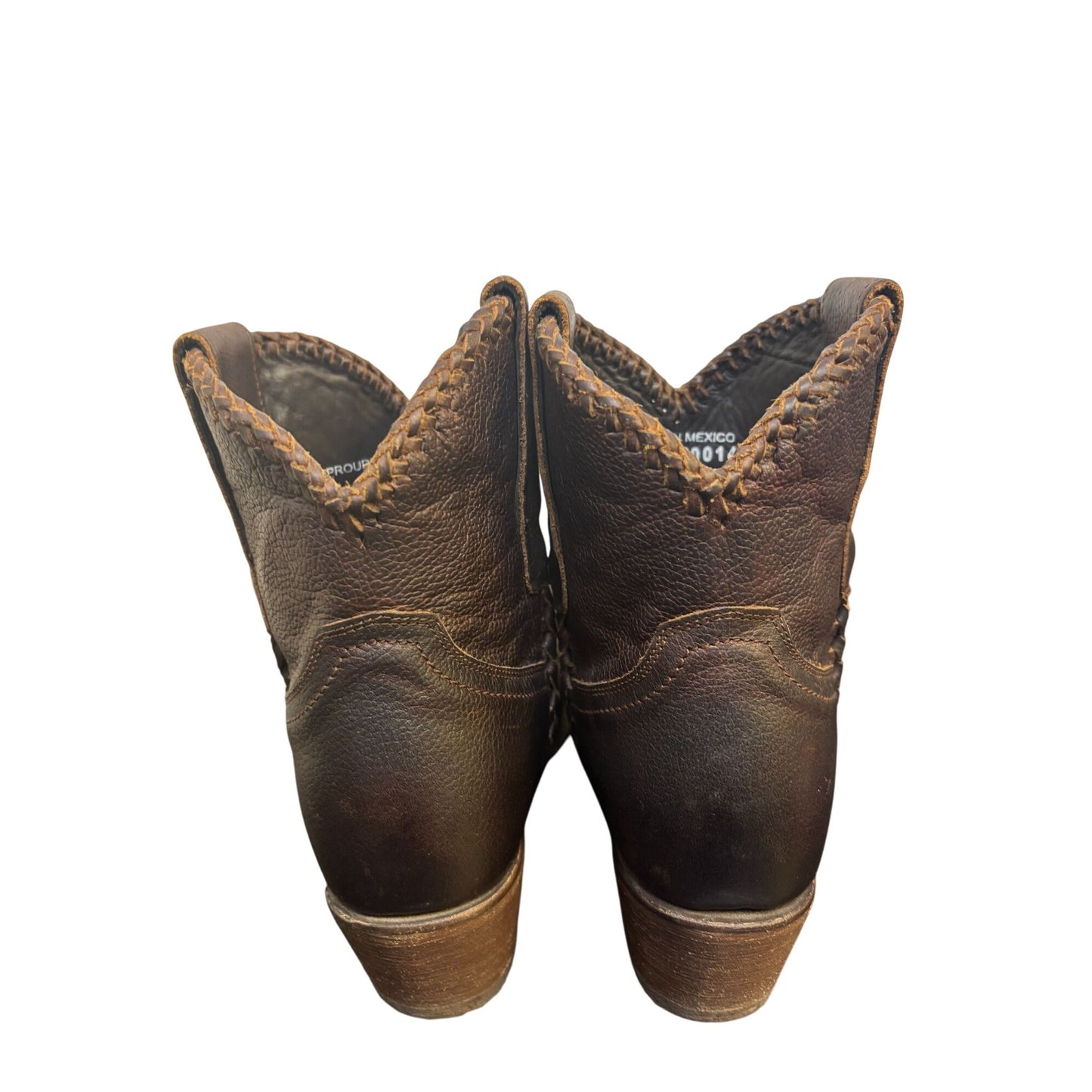 Lane Brown Leather Ankle Boots Size 6