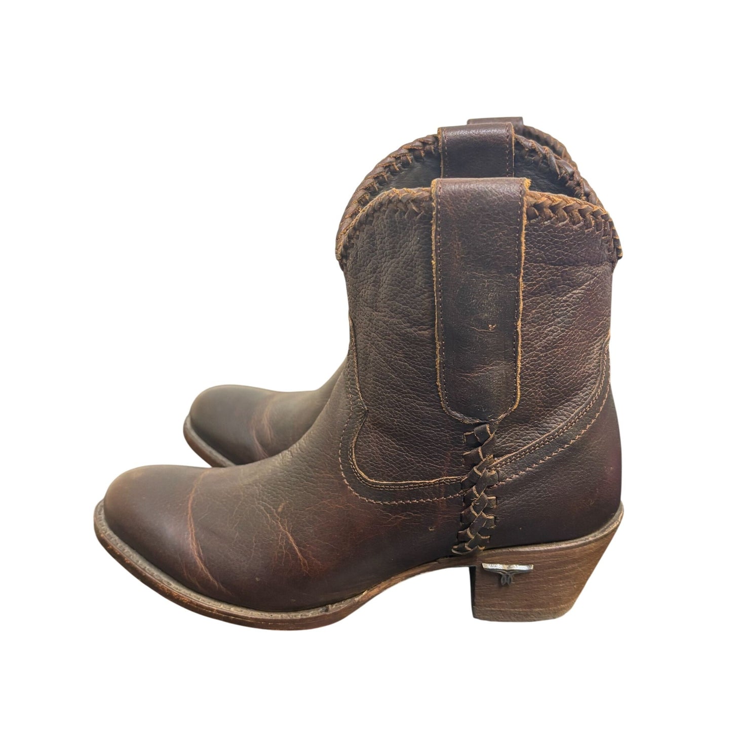 Lane Brown Leather Ankle Boots Size 6