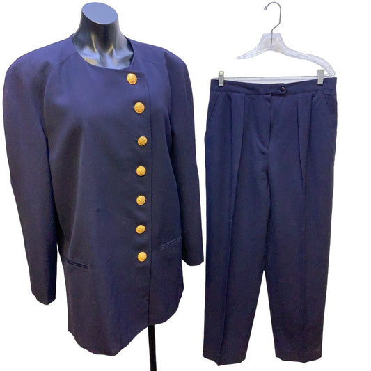 *NWT Christian Dior Navy Wool Pantsuit Size 16