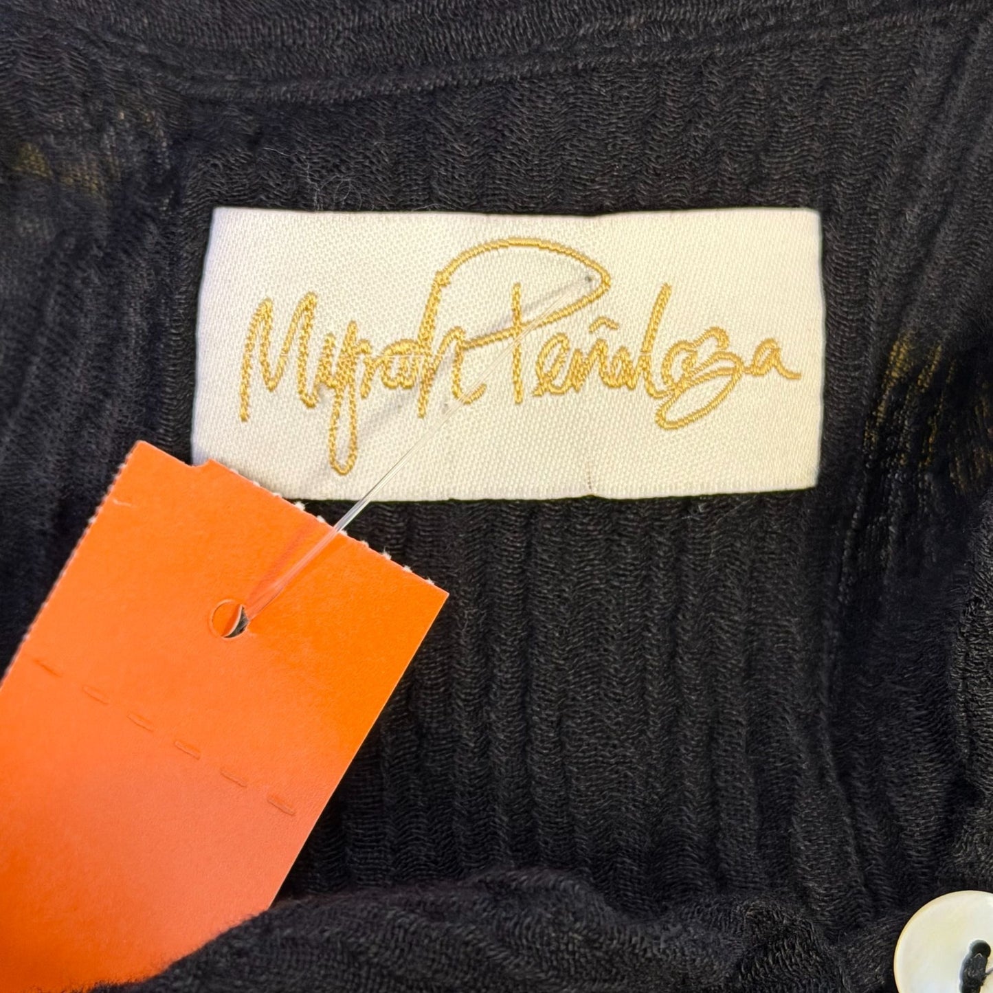 Myrah Penaloza Black Tunic Blouse With Button Front S