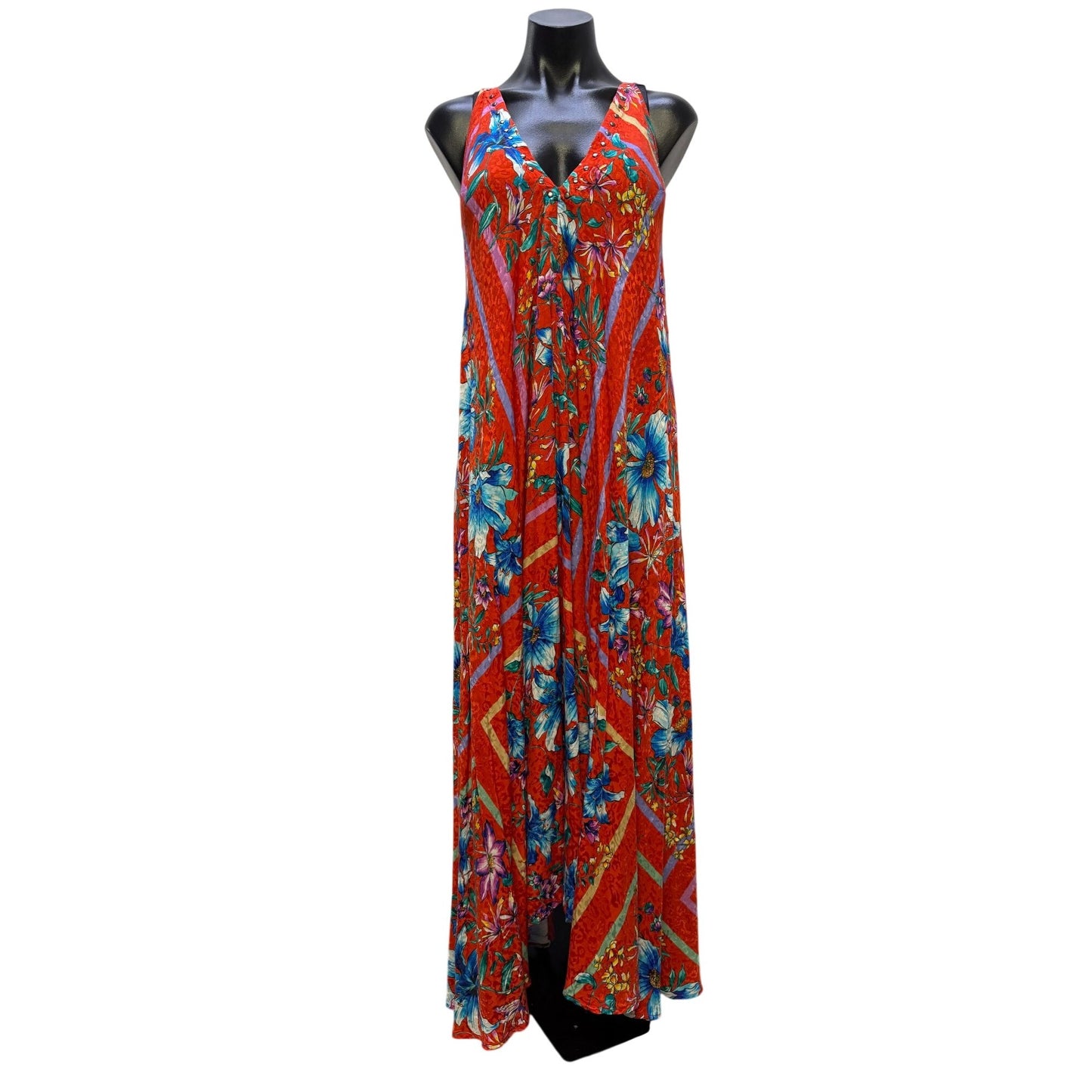 NWT Johnny Was Tahlia Eva Maxi Dress Red Multicolor Floral S