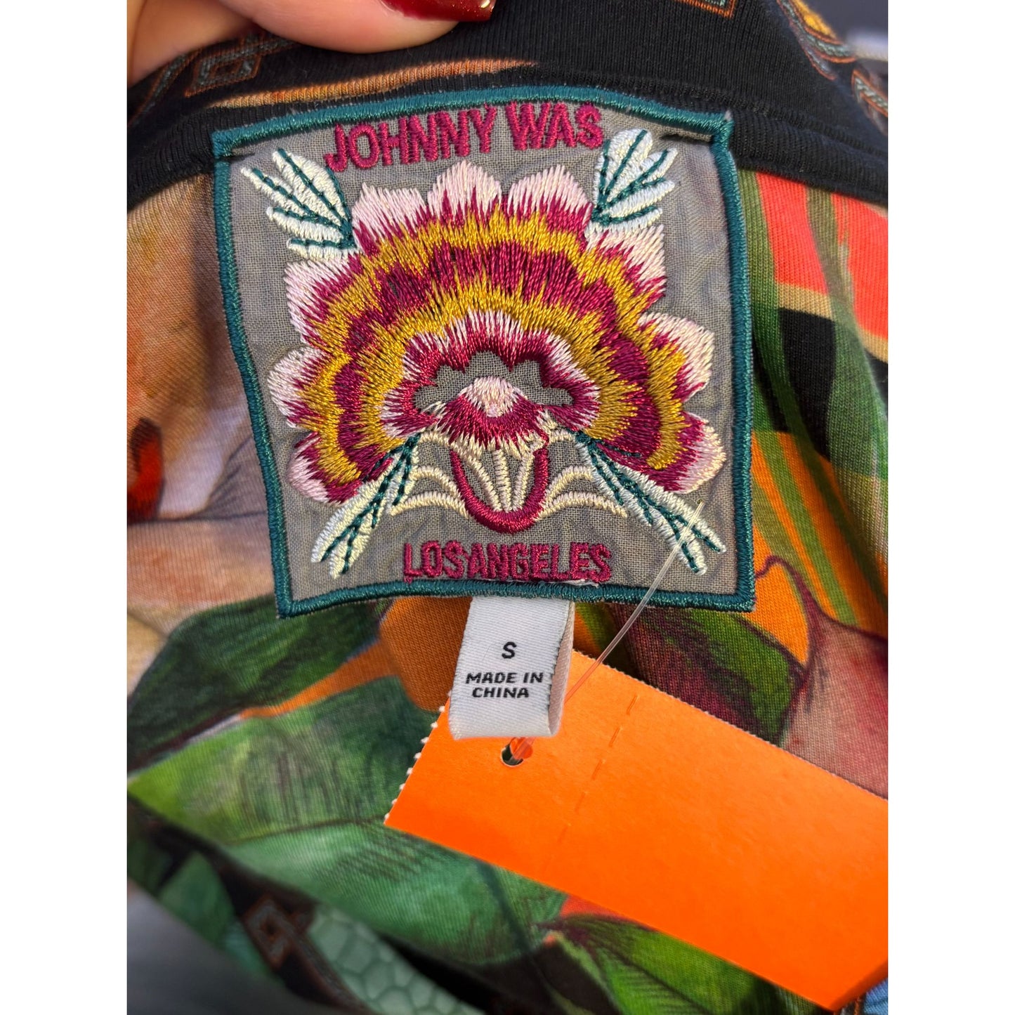 Johnny Was Tropical Print Long Sleeve Blouse S