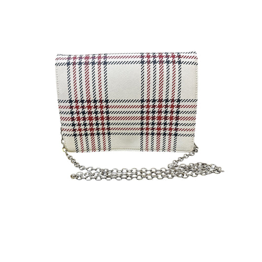 Brooks Brothers Red/Navy Plaid Chain White Crossbody Bag