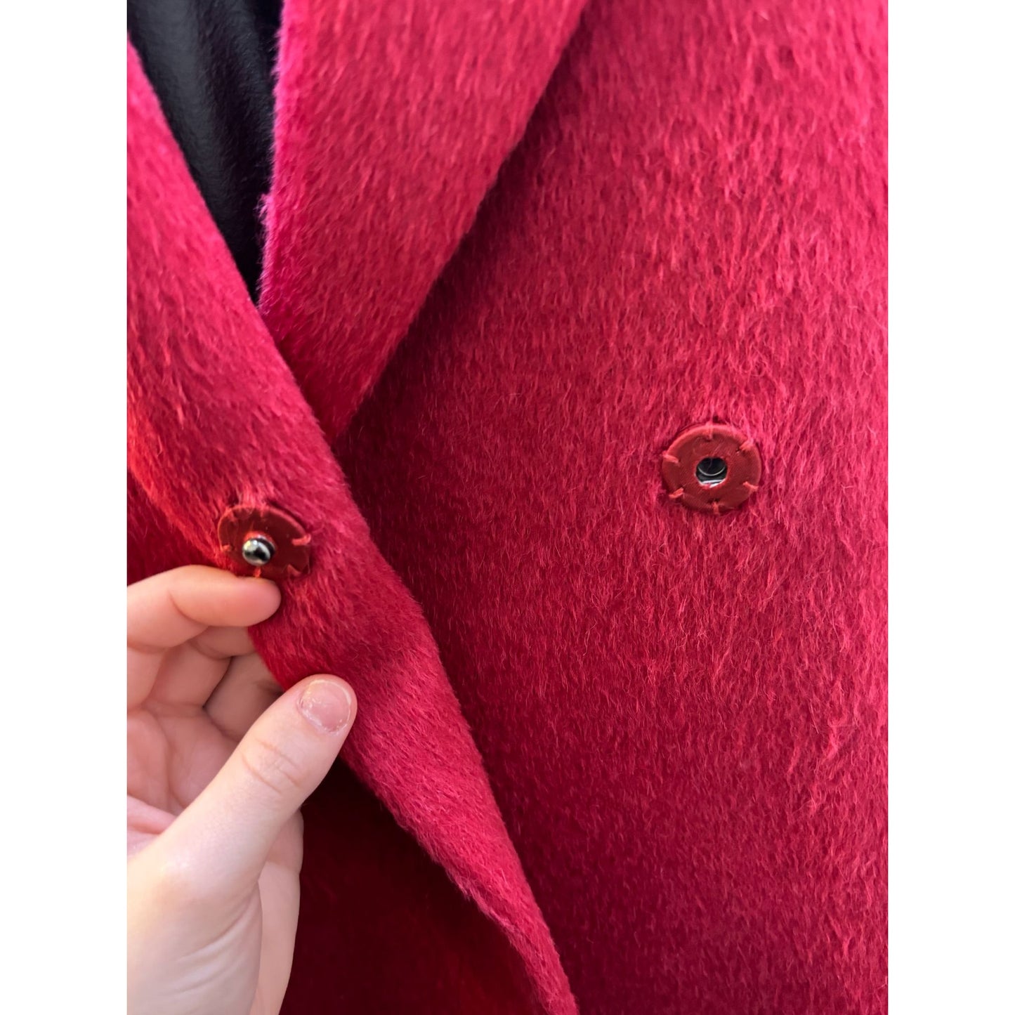 Katherine Kelly Womens Red Belted Wool/Alpaca Coat Size 12