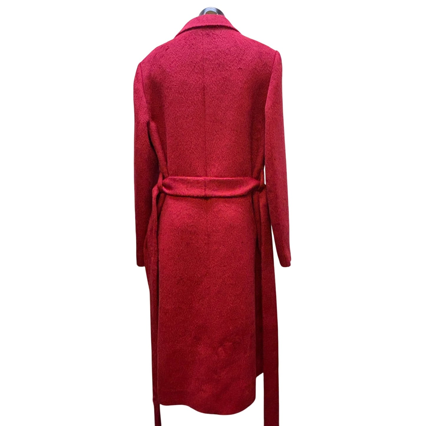 Katherine Kelly Womens Red Belted Wool/Alpaca Coat Size 12
