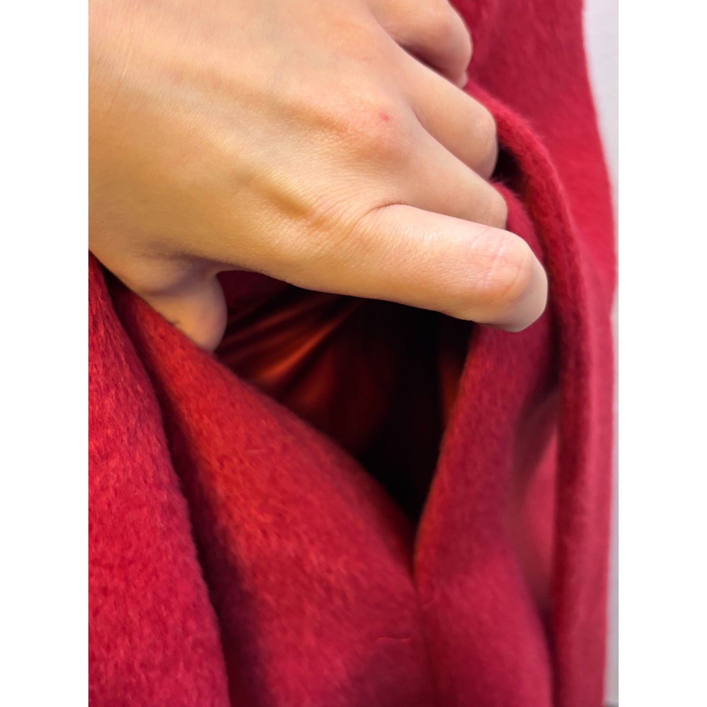 Katherine Kelly Womens Red Belted Wool/Alpaca Coat Size 12