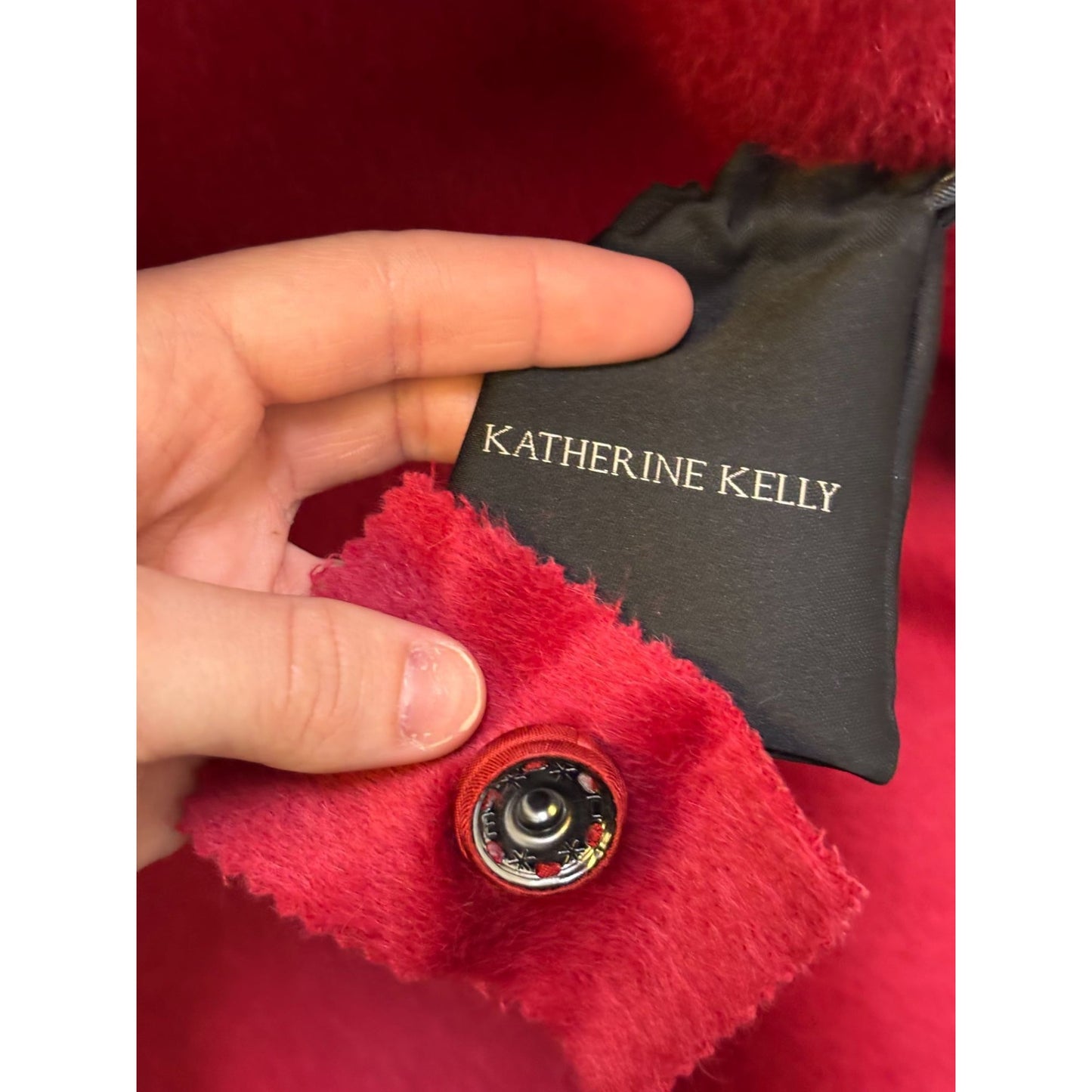 Katherine Kelly Womens Red Belted Wool/Alpaca Coat Size 12