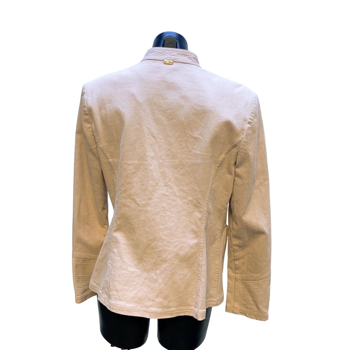 St. John Sport Tan Beige Button-Up Jacket With Pockets M