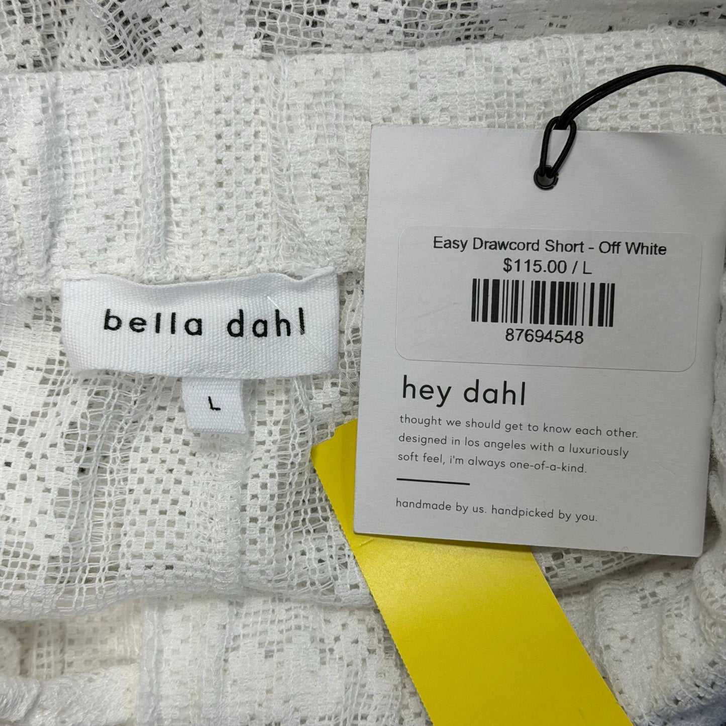 NWT Bella Dahl Easy Drawcord Lace Shorts Off-White Size L