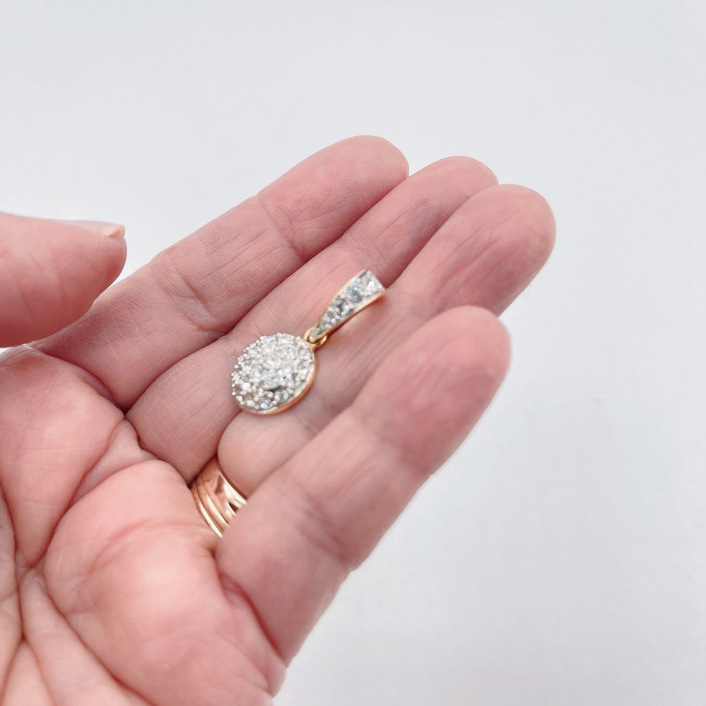 Swarovski Crystals Round Gold Pendant Small