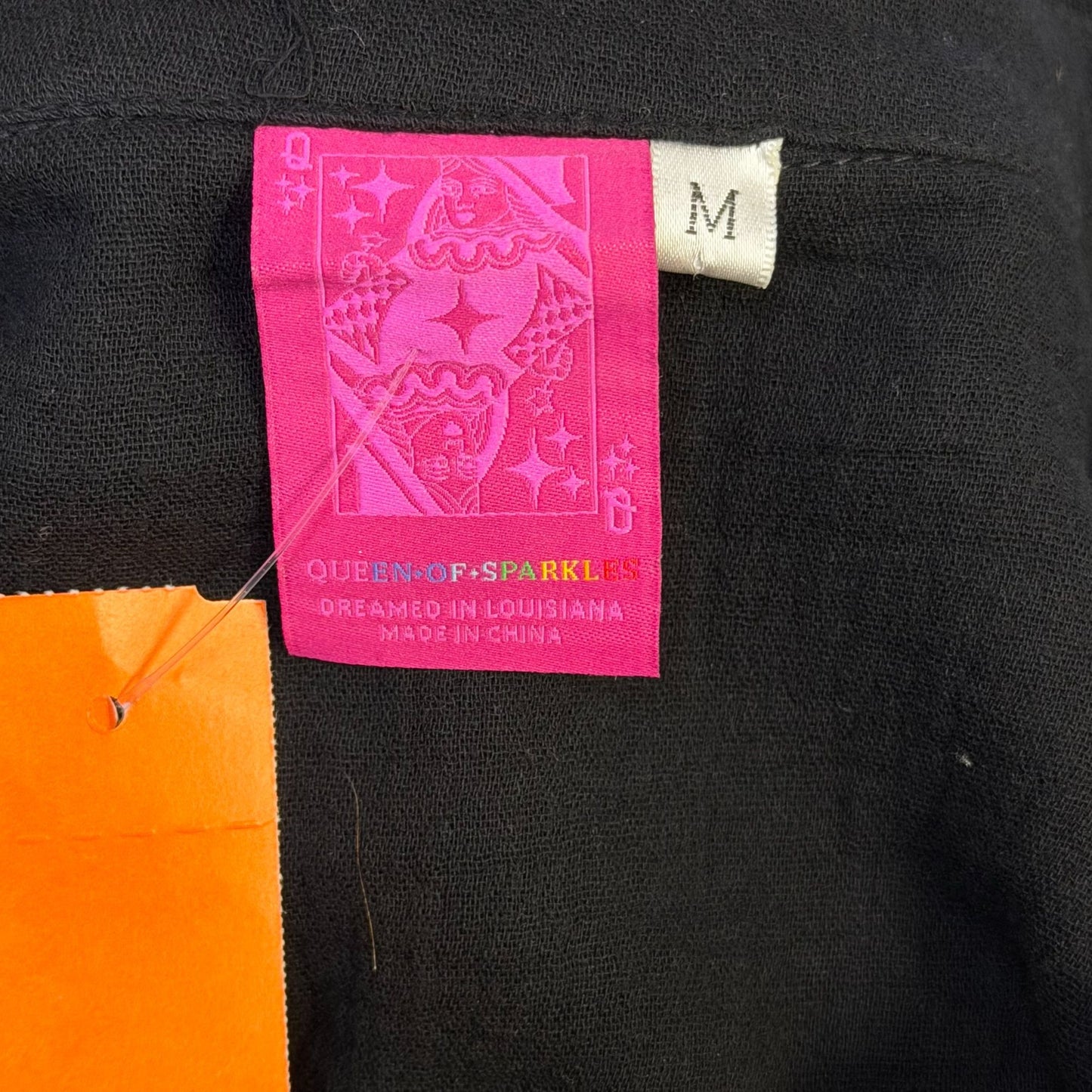 Queen Of Sparkles Black Western-Themed Sequined Dress Button Front M