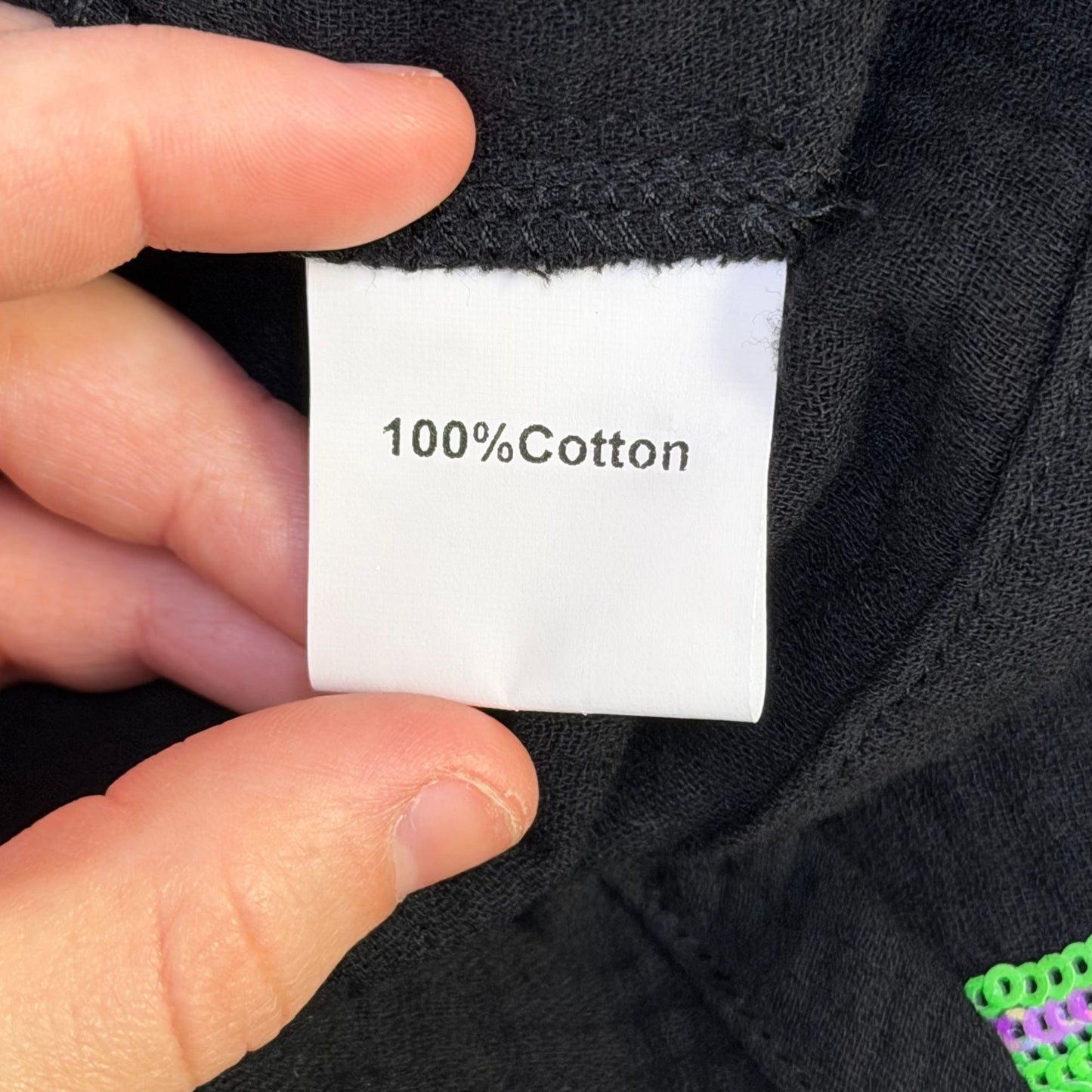 Queen Of Sparkles Black Western-Themed Sequined Dress Button Front M