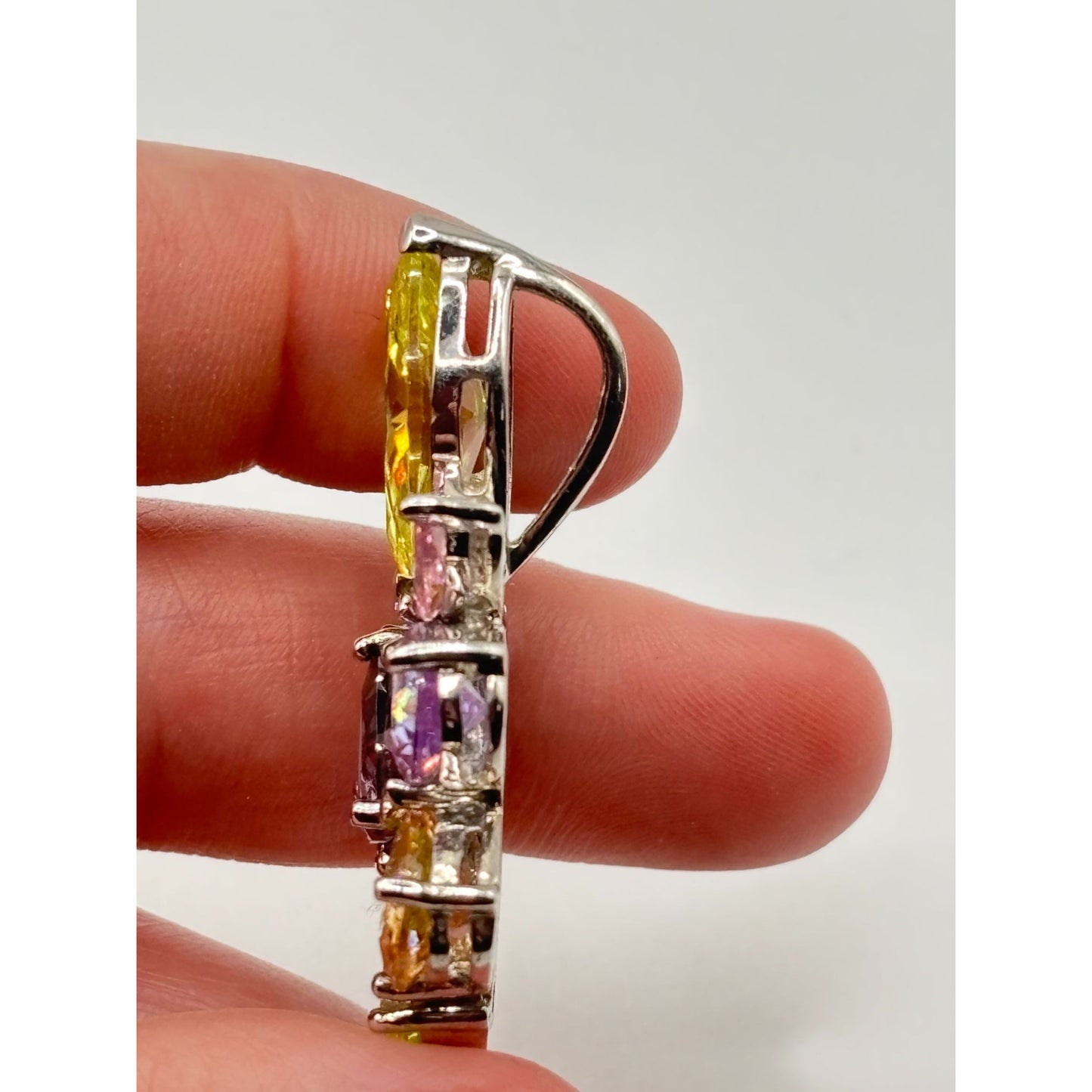 Multicolor Gemstone Cluster 925 Silver Pendant