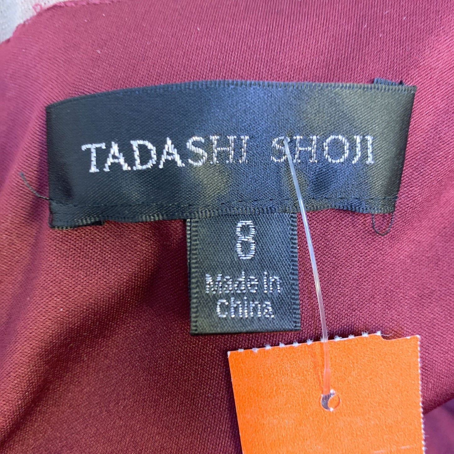 Tadashi Shoji NWT Wine Sequin & Lace Dress Size 8