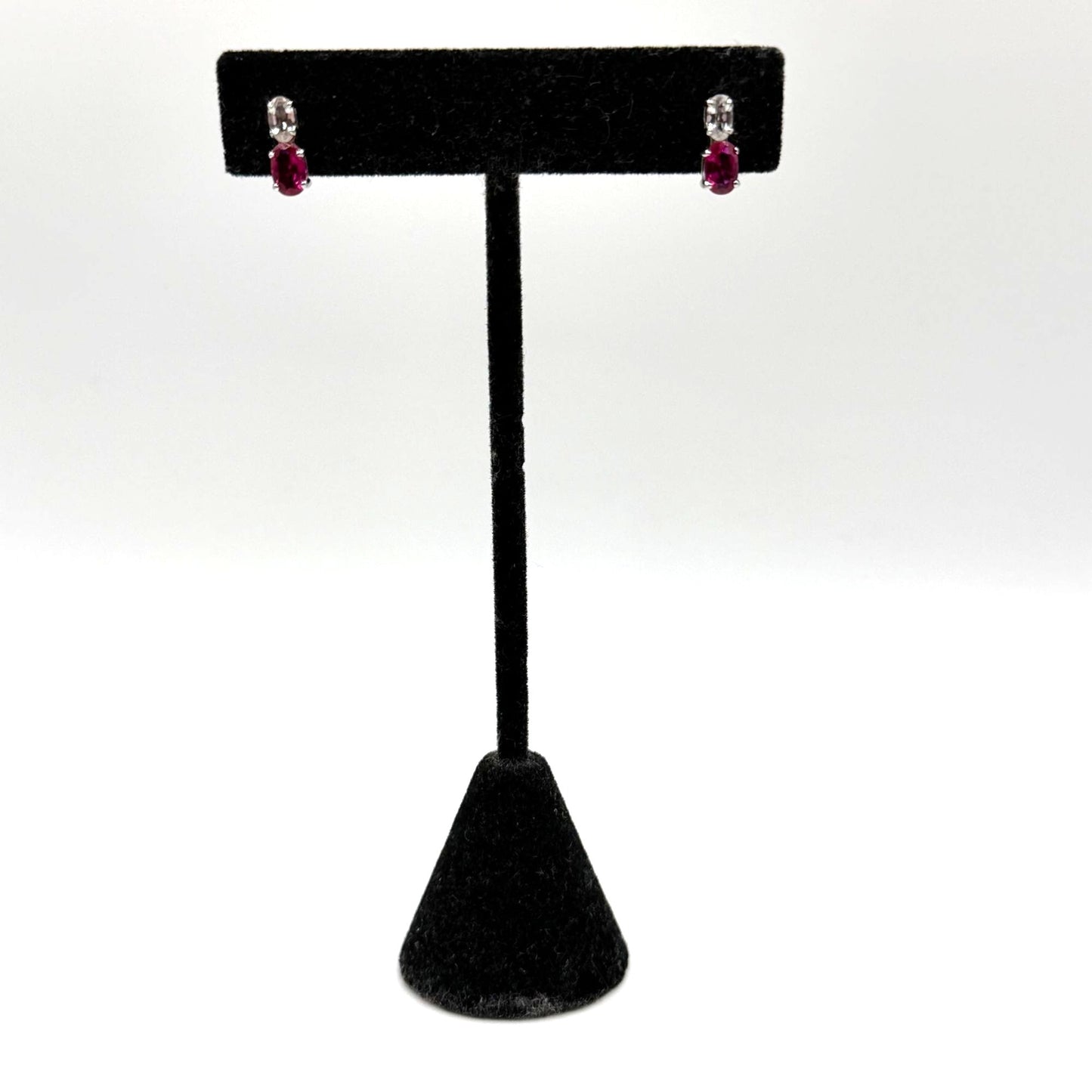 Helzberg Diamonds Sterling Silver Ruby & CZ Ring & Earrings Jewelry Set In Box 7.5