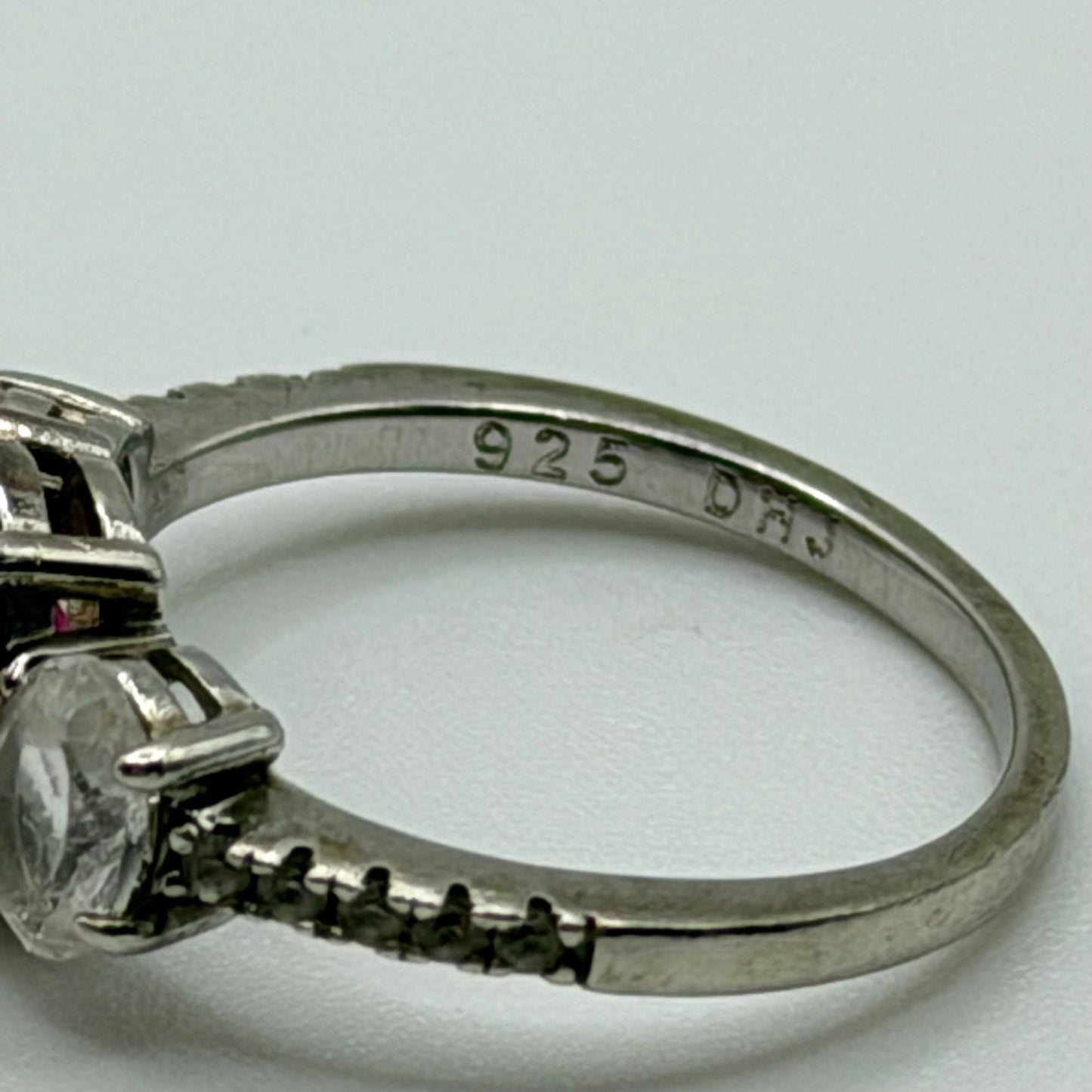 Helzberg Diamonds Sterling Silver Ruby & CZ Ring & Earrings Jewelry Set In Box 7.5