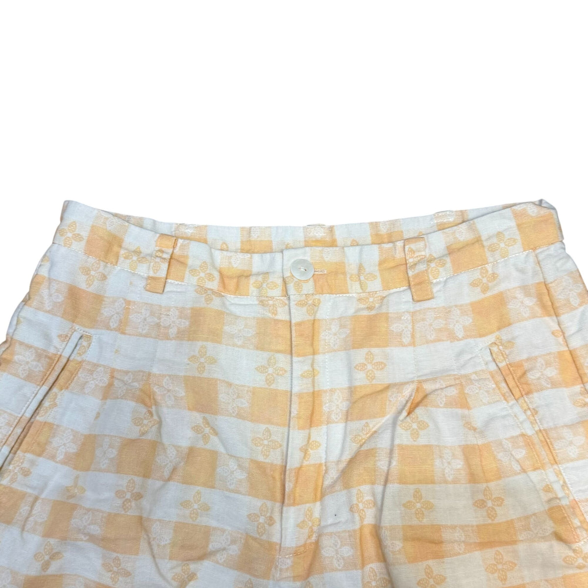 Rachel Antonoff Linen Blend Shorts Orange & White Size 2