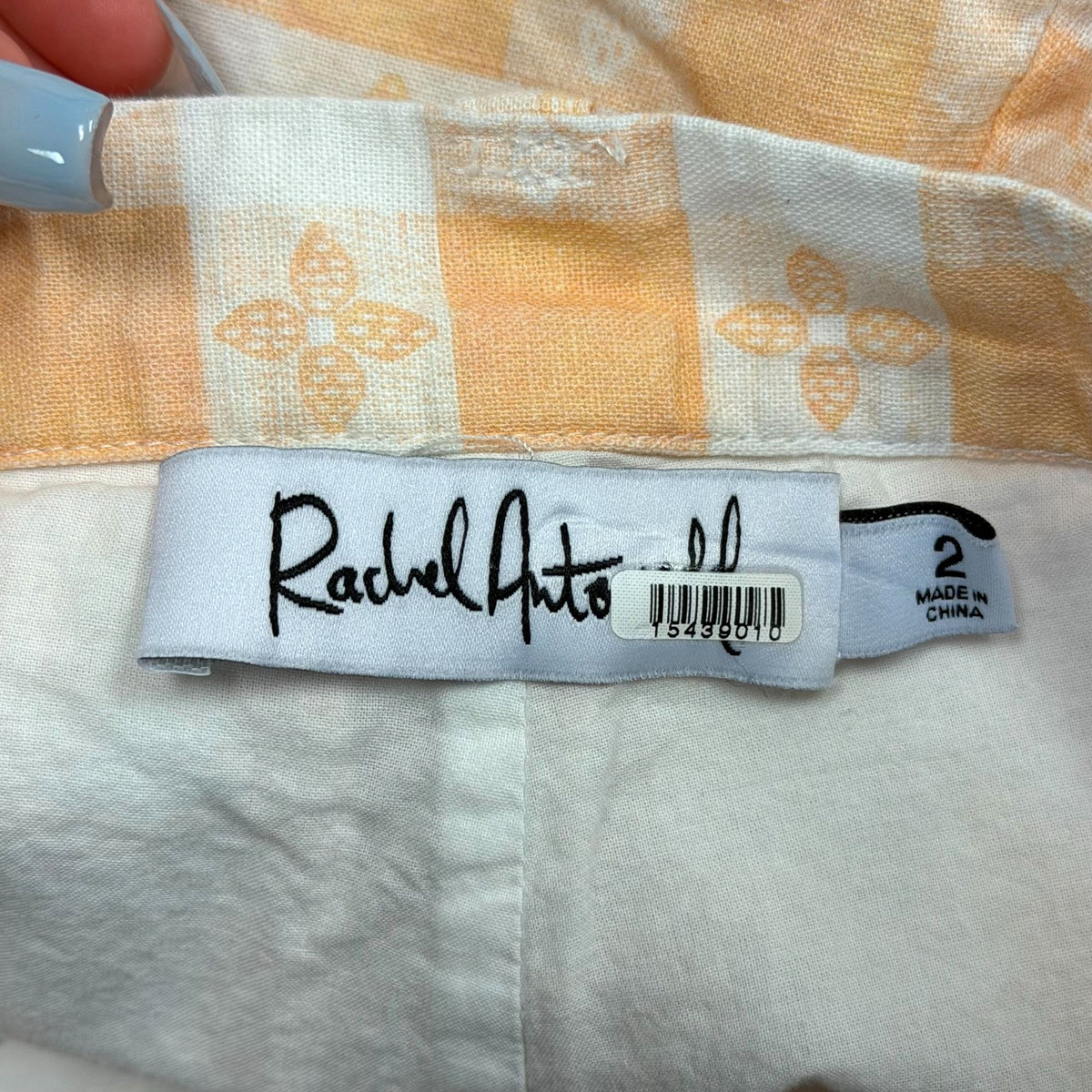 Rachel Antonoff Linen Blend Shorts Orange & White Size 2