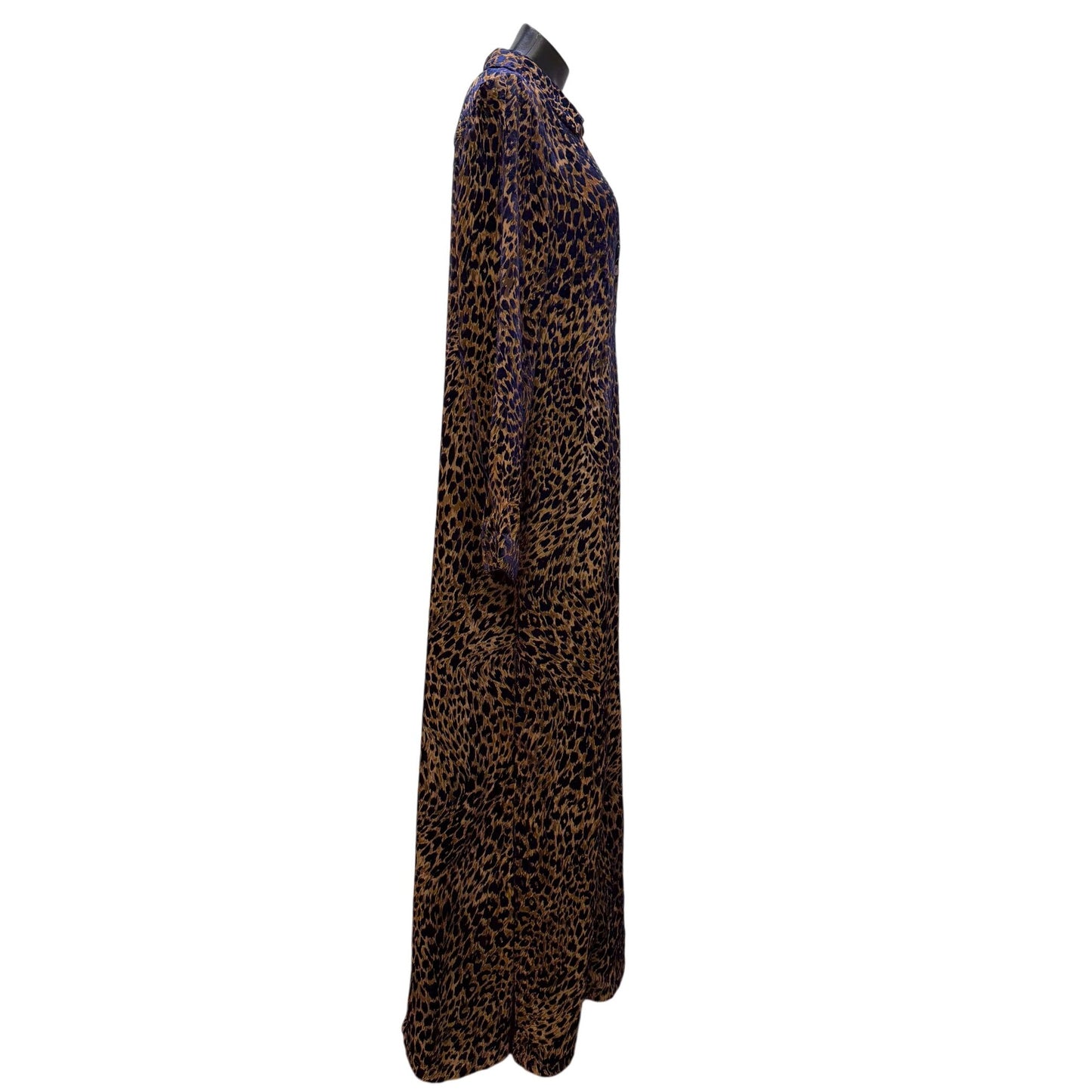 Soft Surroundings Leopard Print Button-Down Maxi Dress L