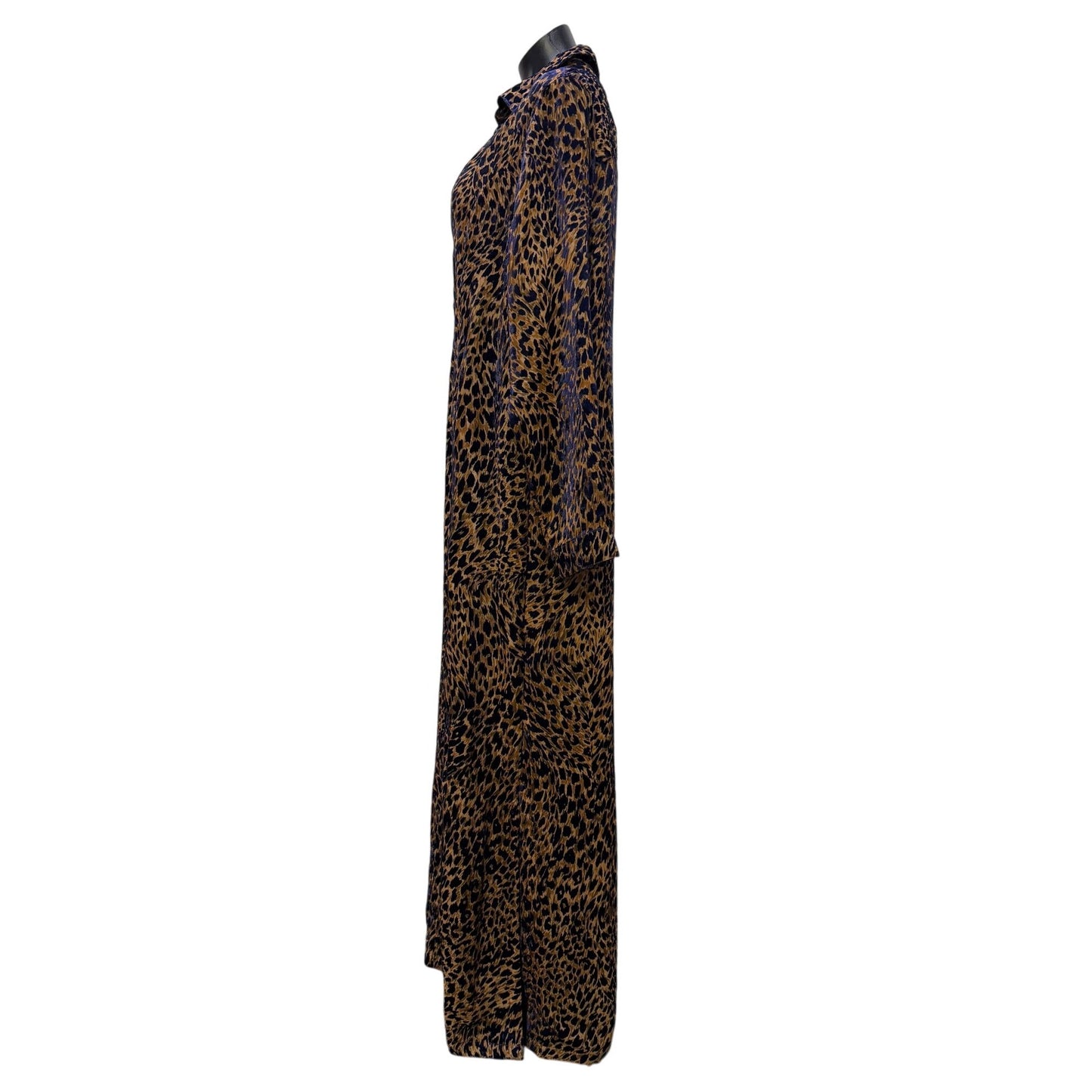 Soft Surroundings Leopard Print Button-Down Maxi Dress L