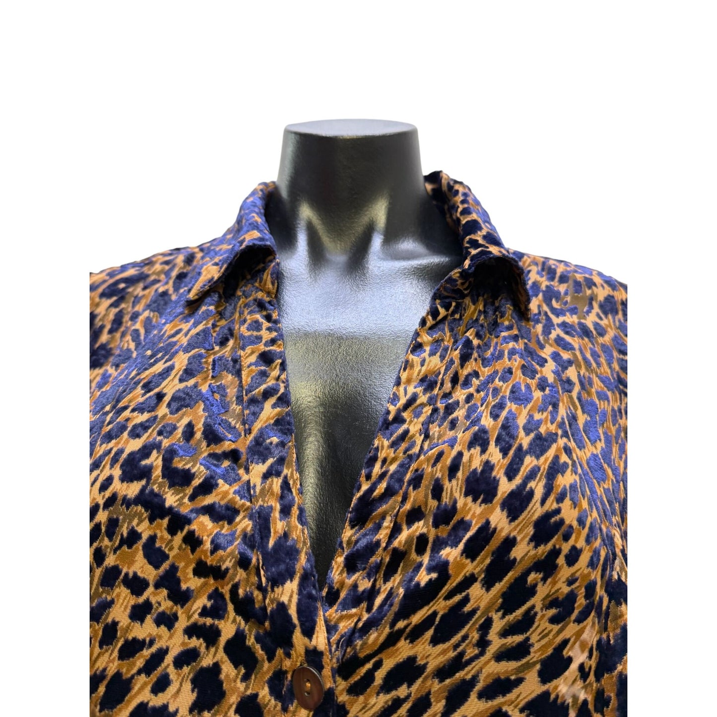 Soft Surroundings Leopard Print Button-Down Maxi Dress L