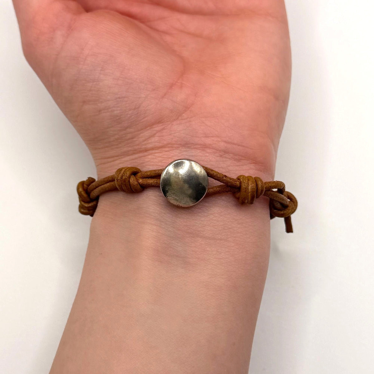 James Avery Sterling Silver Flower Leather Bracelet