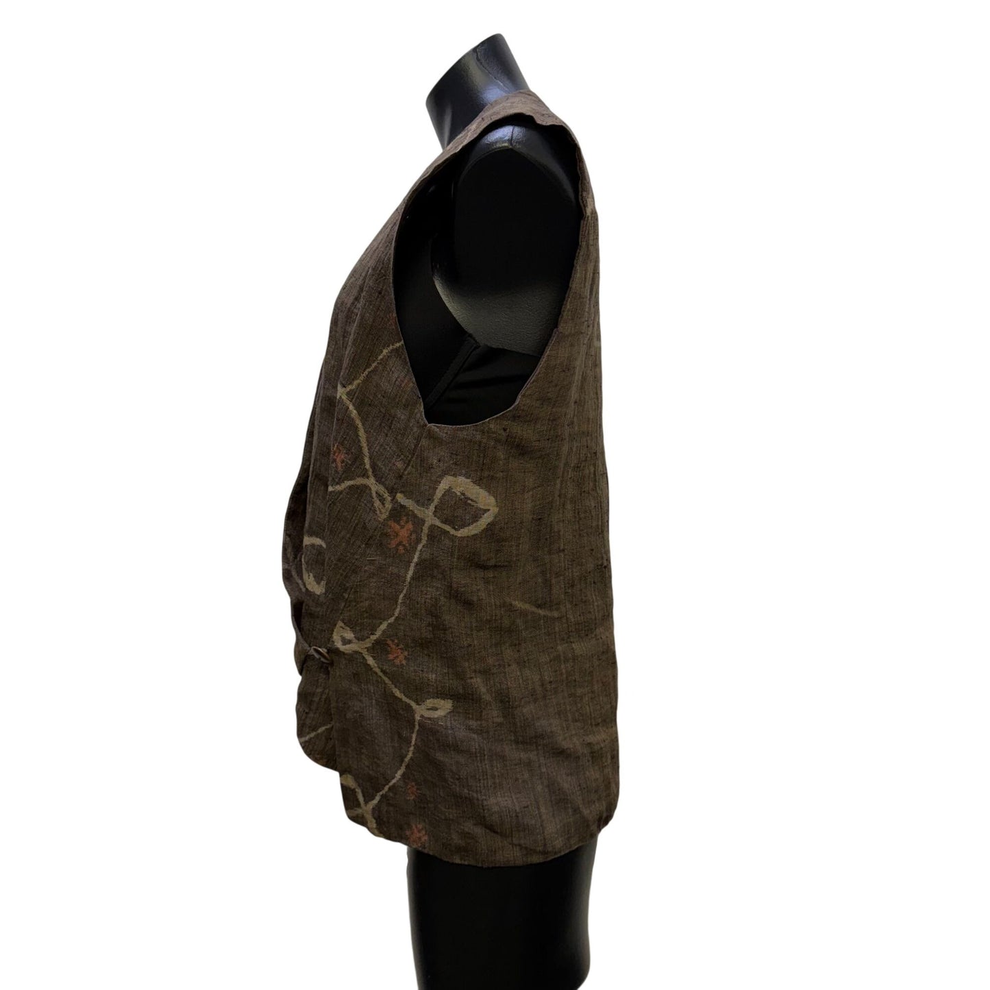 Asiatica Brown Open-Front Wrap Vest Size L