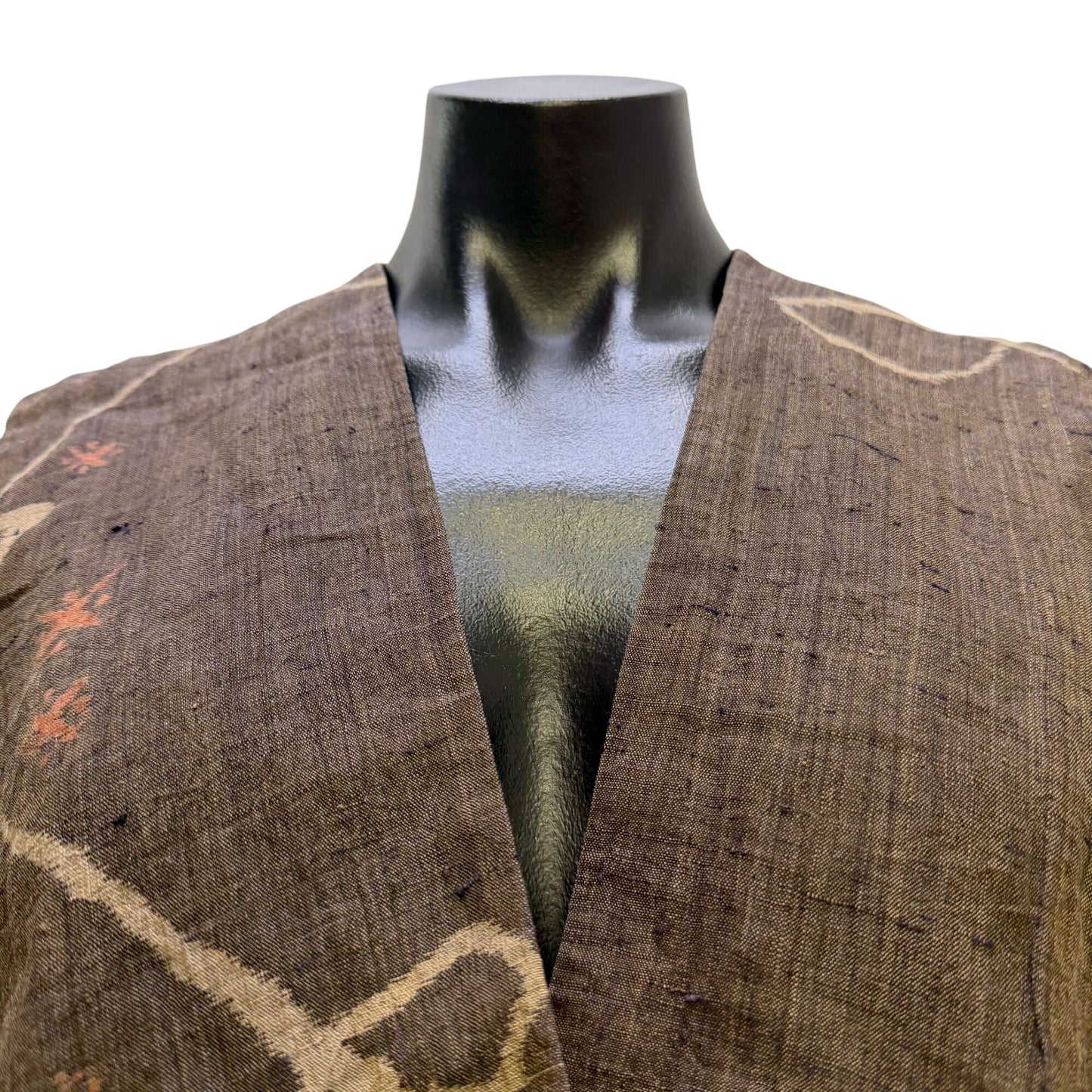 Asiatica Brown Open-Front Wrap Vest Size L
