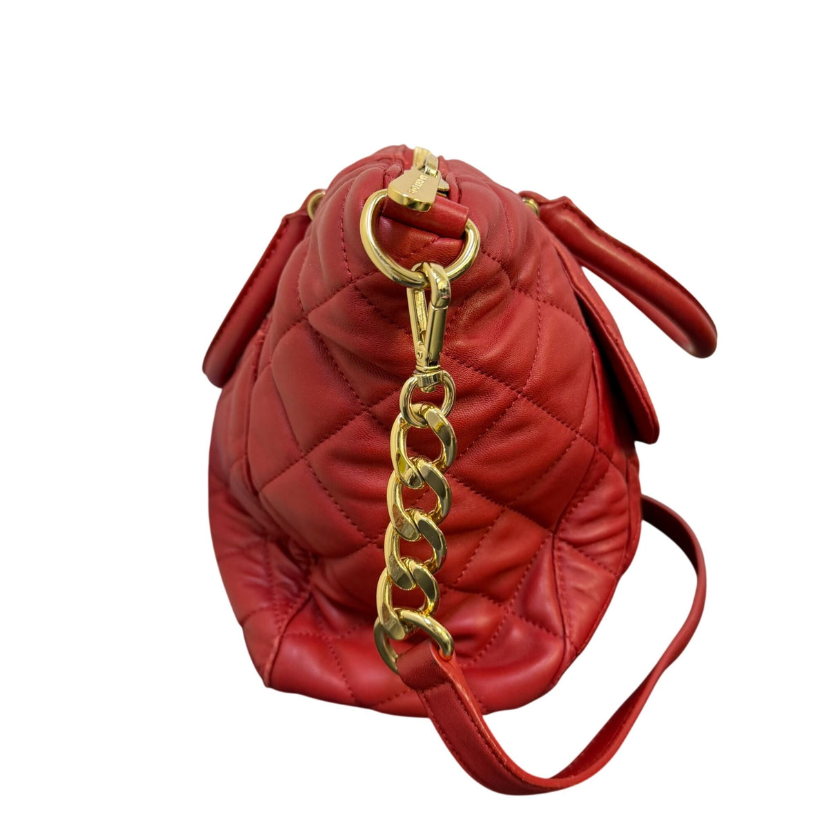 Michael Kors Red Leather Shoulder Bag With Gold-Tone Hardware