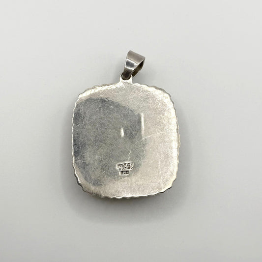 Vintage Taxco Mexico Amber 925 Sterling Silver Pendant