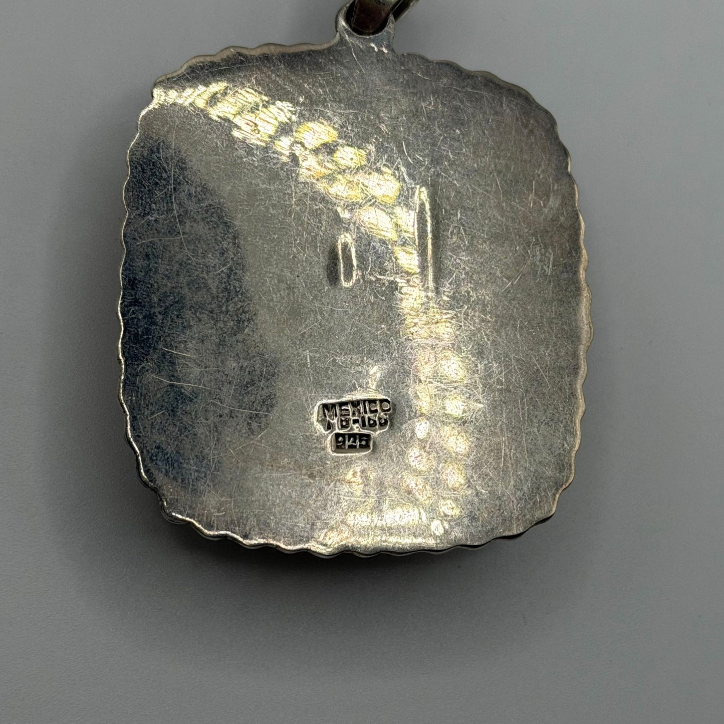 Vintage Taxco Mexico Amber 925 Sterling Silver Pendant
