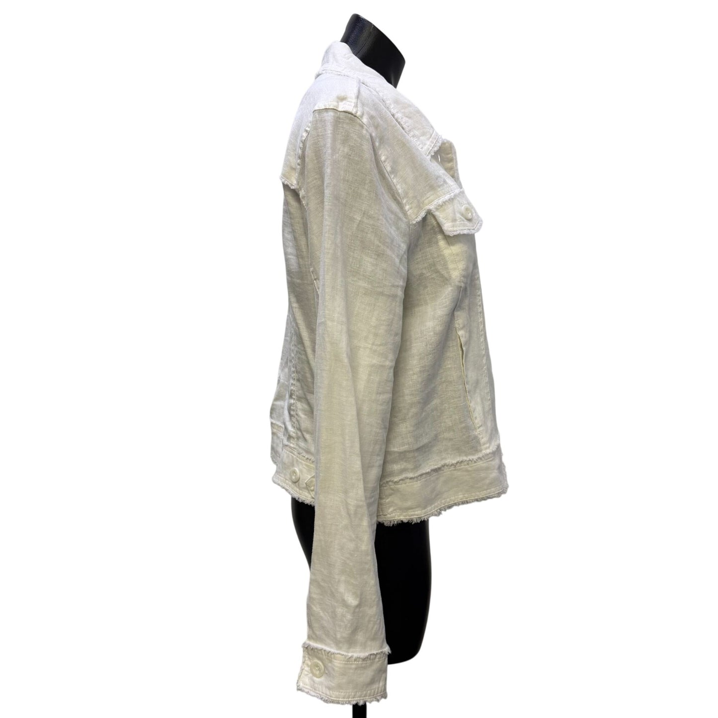 Tommy Bahama White Linen Jacket Button-Up L