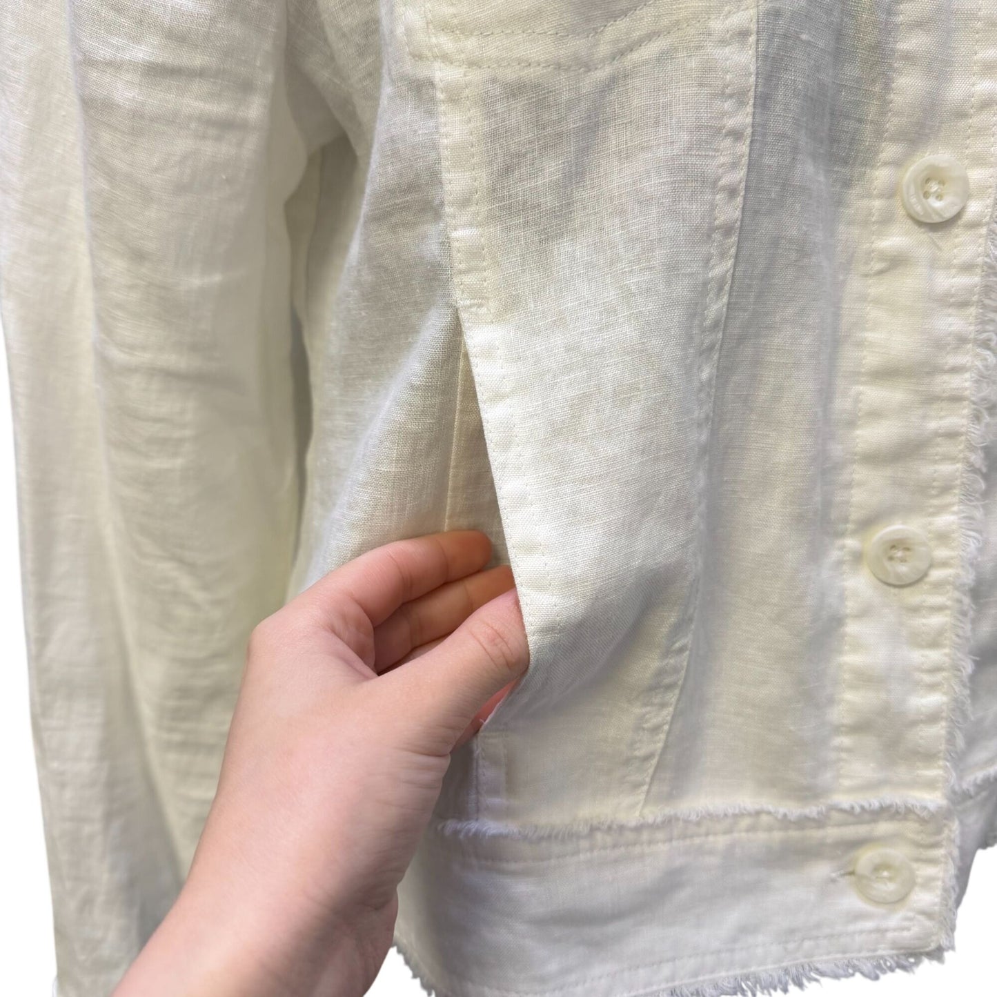 Tommy Bahama White Linen Jacket Button-Up L