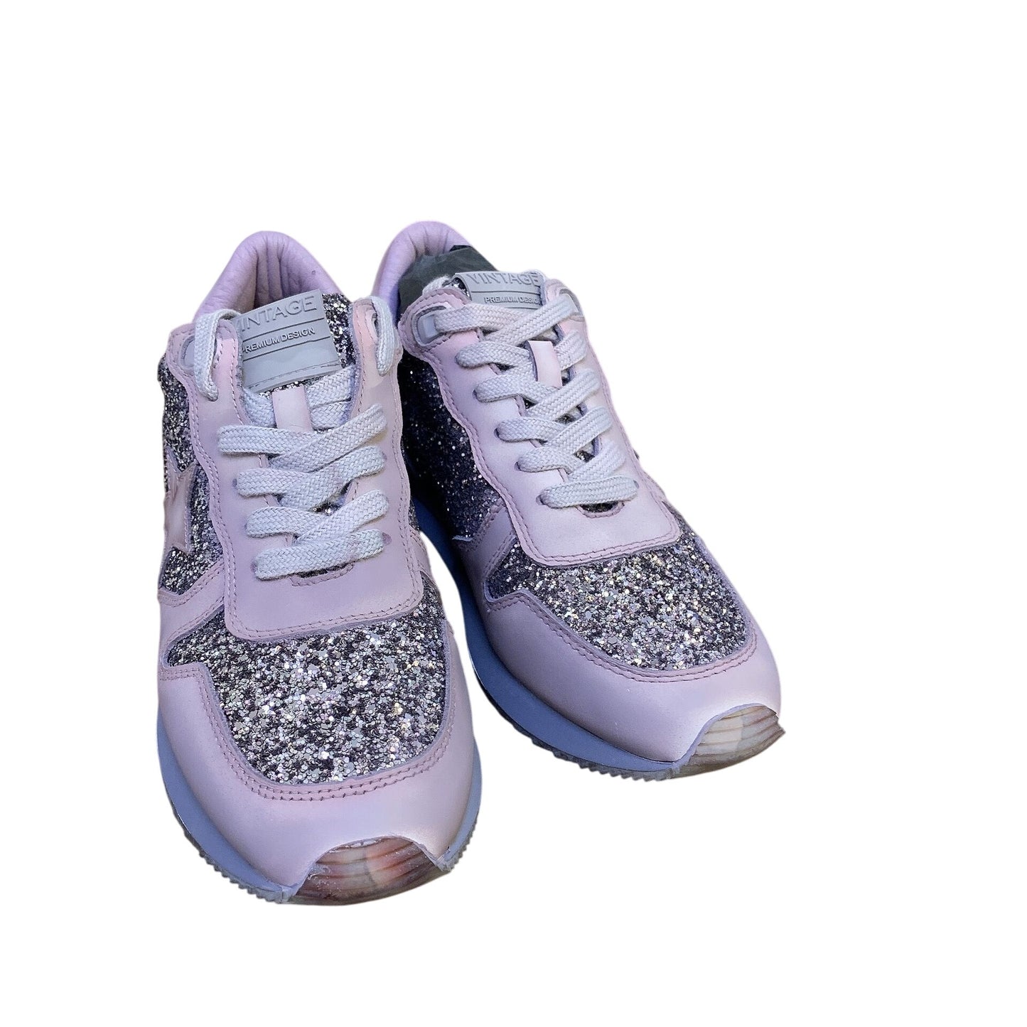 NWOT Vintage Havana Lilac & Glitter Sneakers Size 8