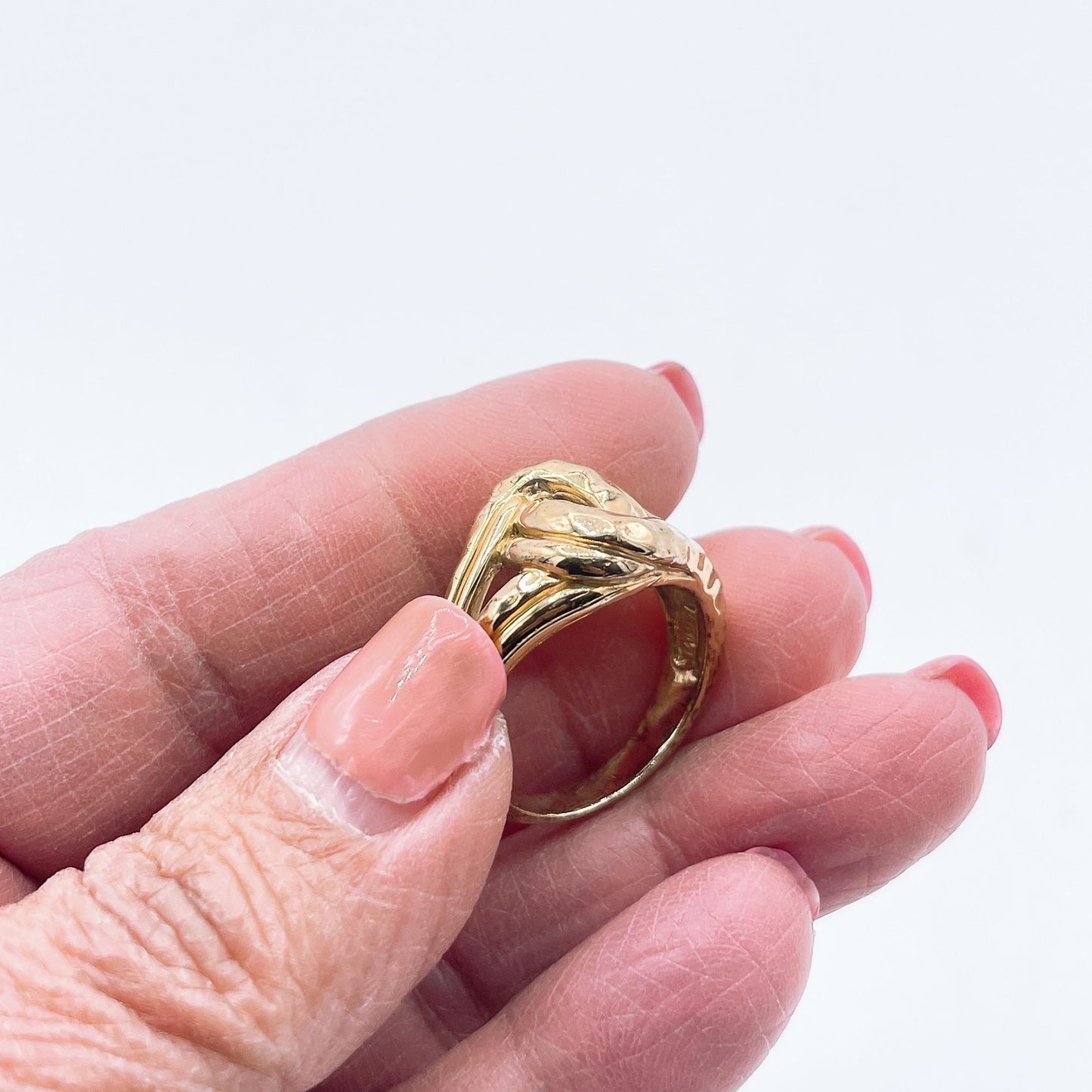Gold Plated Knot Ring - Size 9