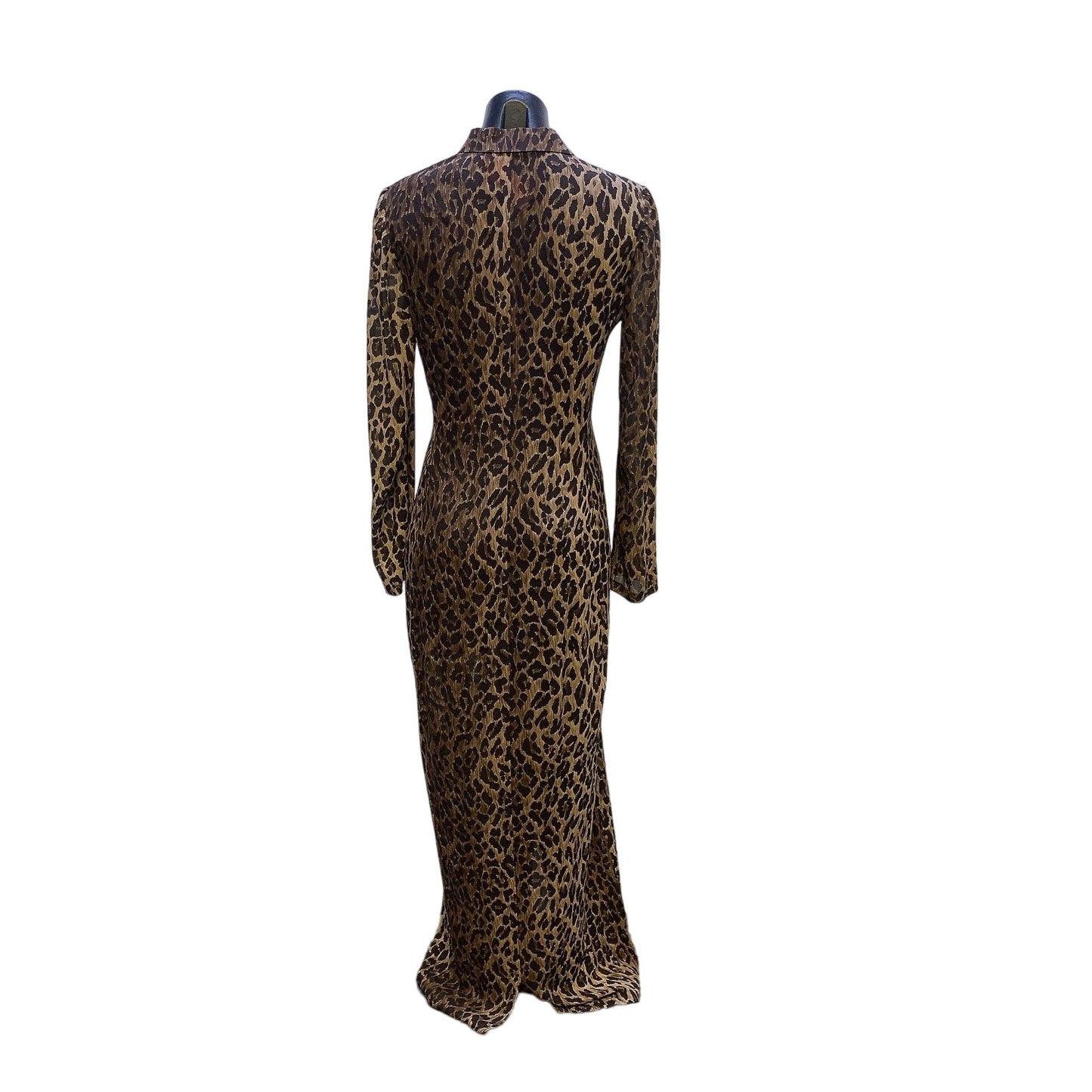 Dolce & Gabbana Leopard Print Silk Dress // Duster 40/S/M