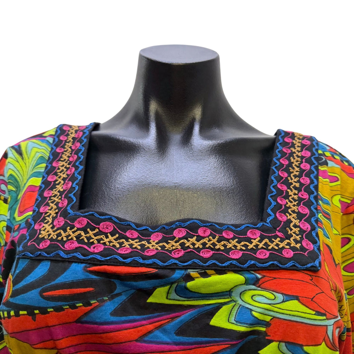 Double D Ranch Dress With Bell Sleeves & Colorful Floral Pattern M