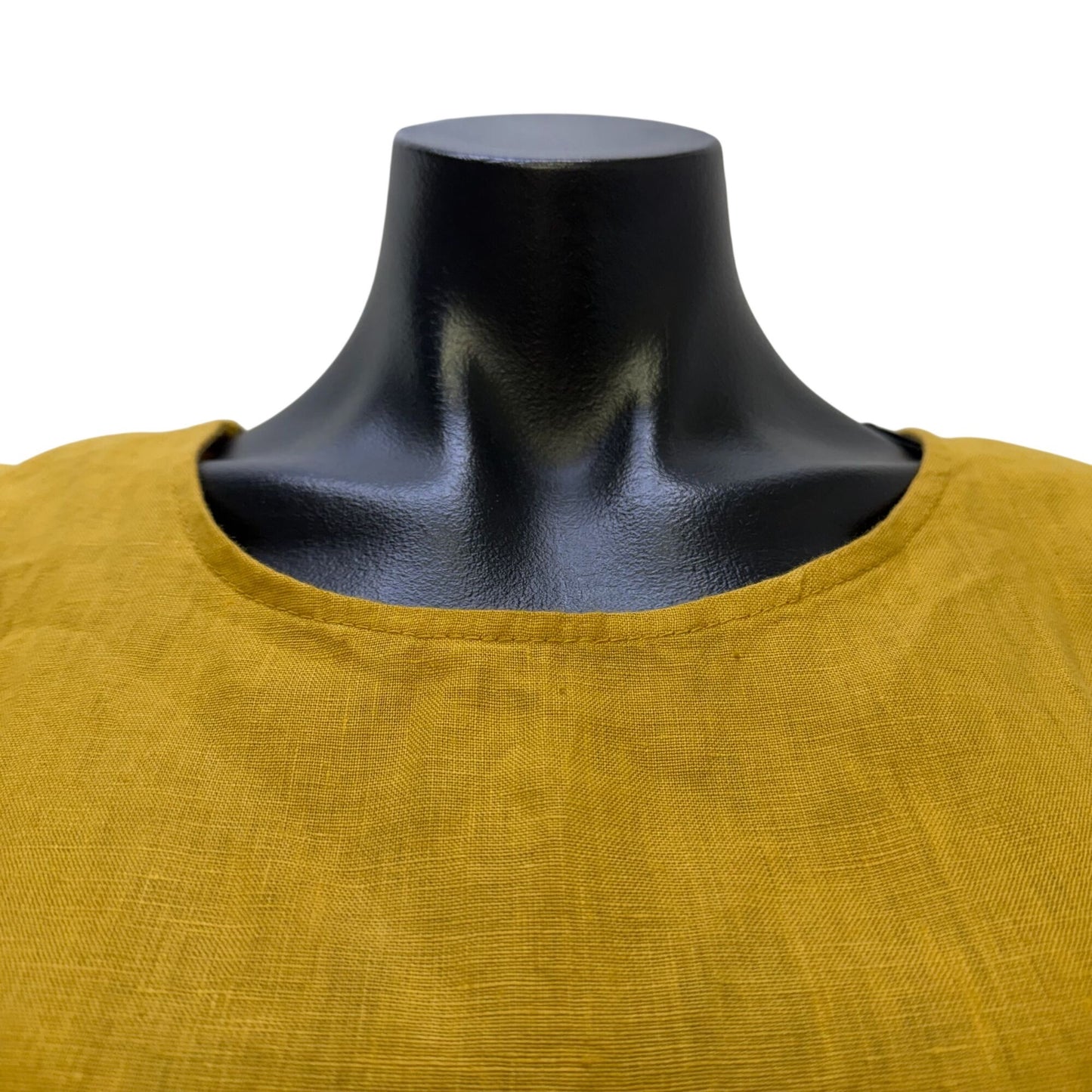 Terzo Millennio Yellow Linen Blouse With Crochet Lace Hem Size L