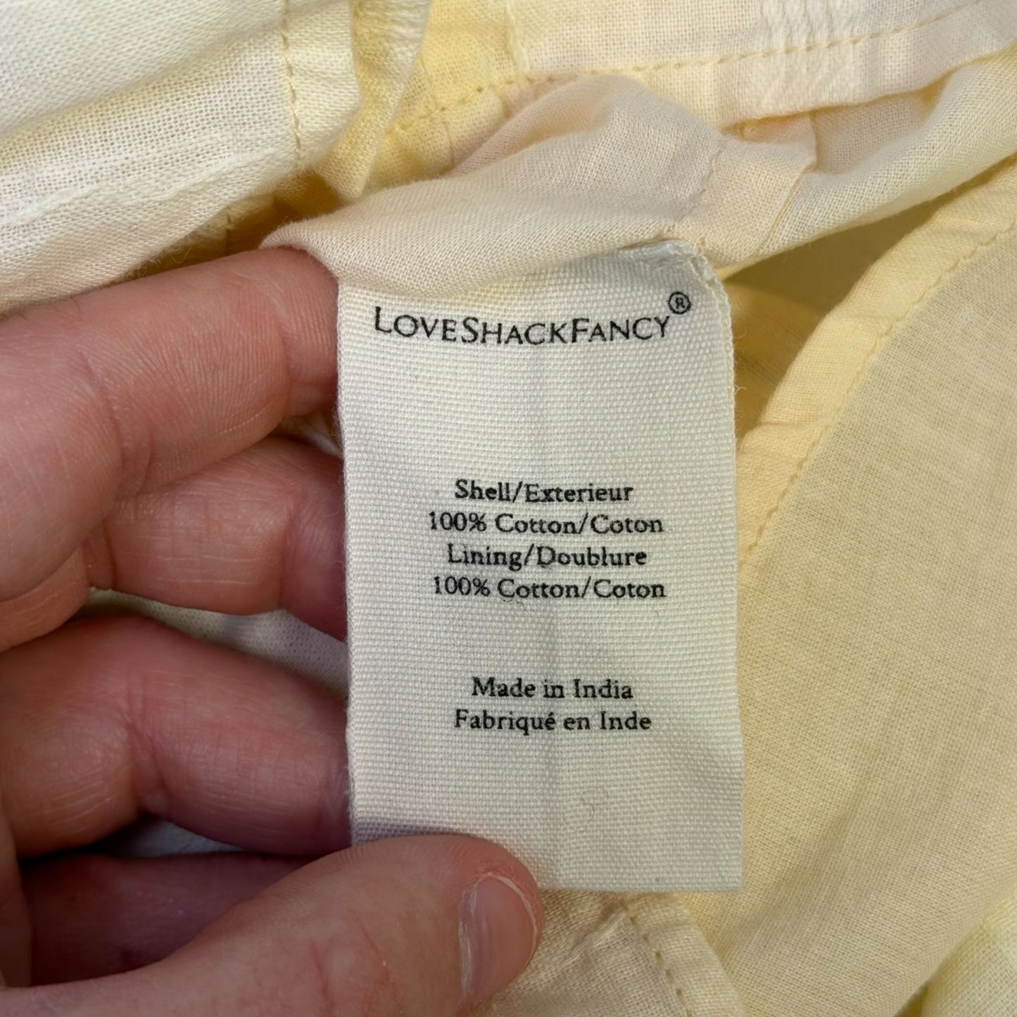 NWT Love Shack Fancy Ivory Cotton Skirt With Embroidered Lace Detail XL