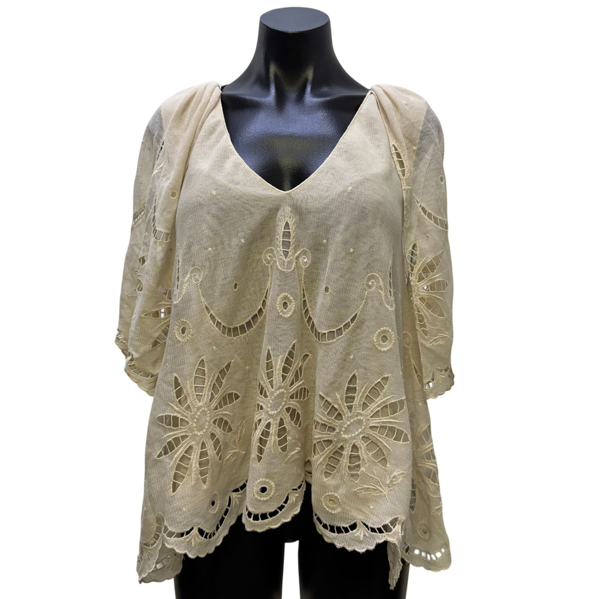 The GREAT Cream Embroidered Blouse Size 2